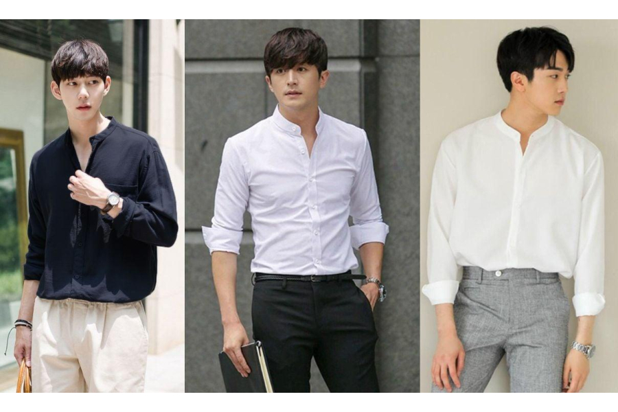 Áo Sơ Mi Cổ Trụ Hàn Quốc Đẹp, Top 11 Mẫu Sơ Mi Cổ Tàu Cách Điệu Cho Nam