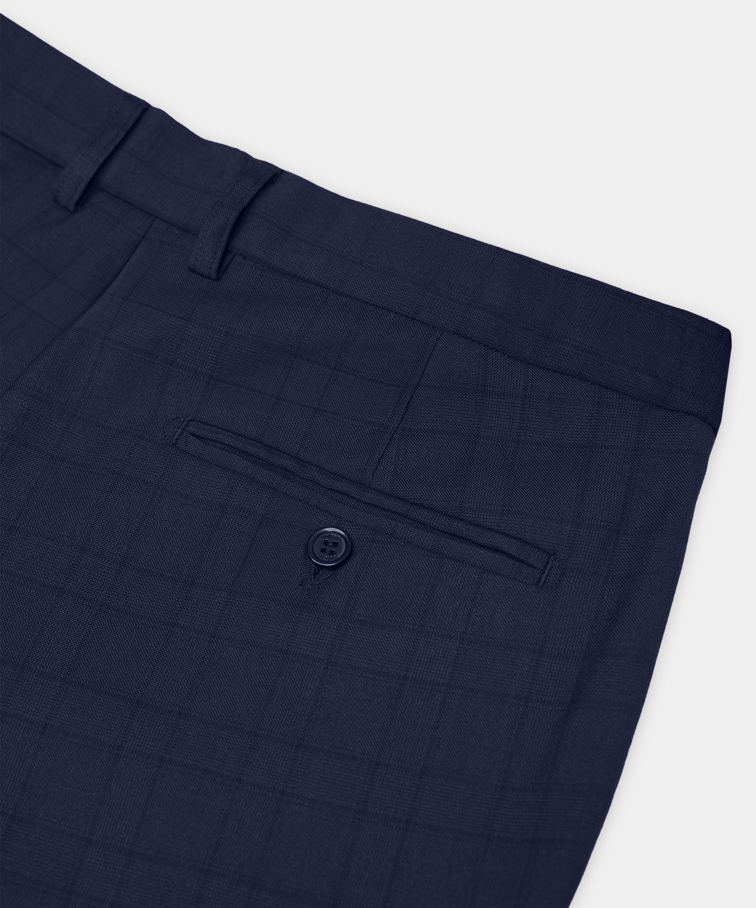 Quần Âu Nam Cạp Chun B2 - Màu Xanh Navy Kẻ Caro