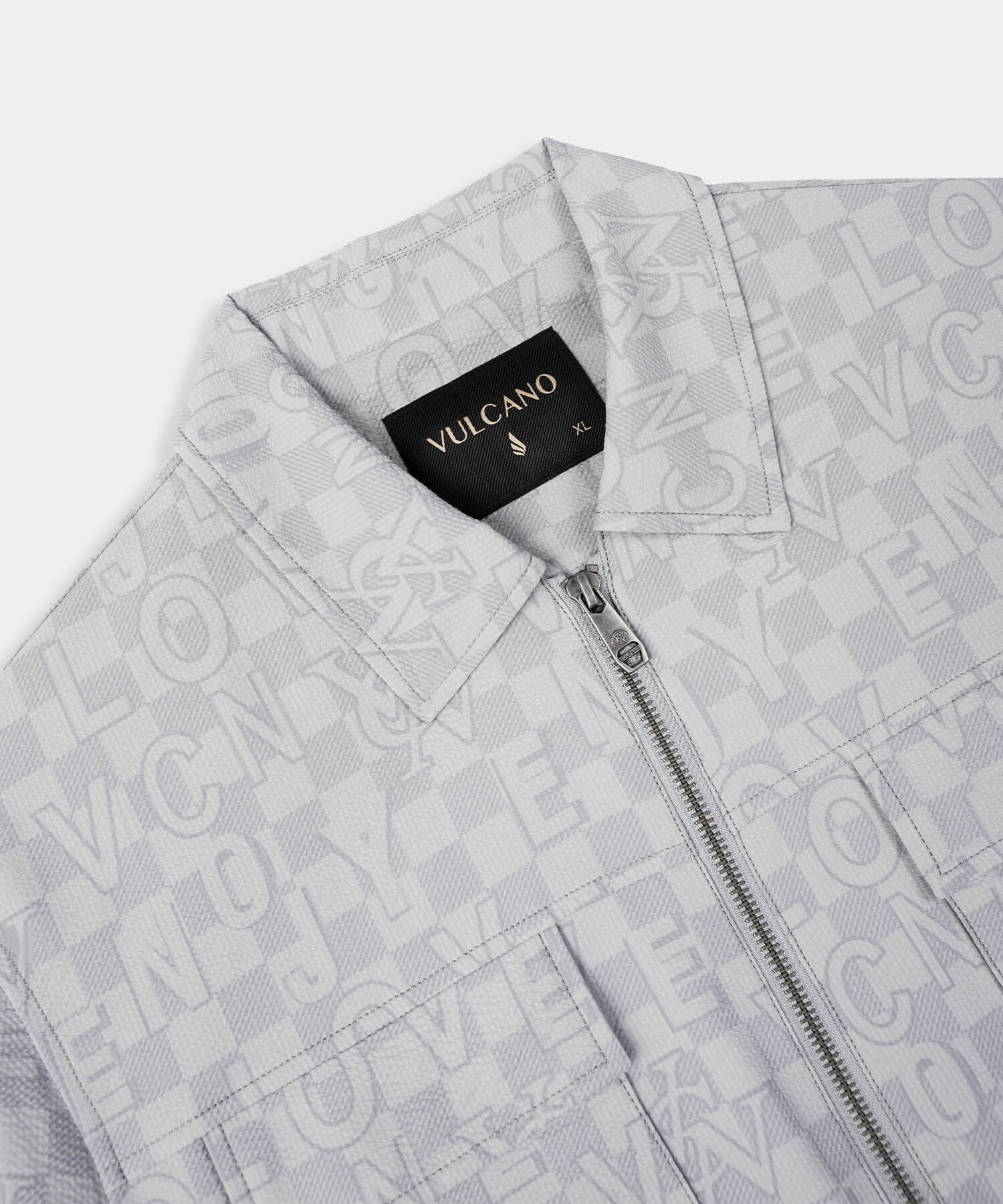 Áo Jacket Cổ Bẻ Nam In Hoạ Tiết RT.25.A5 - Ghi
