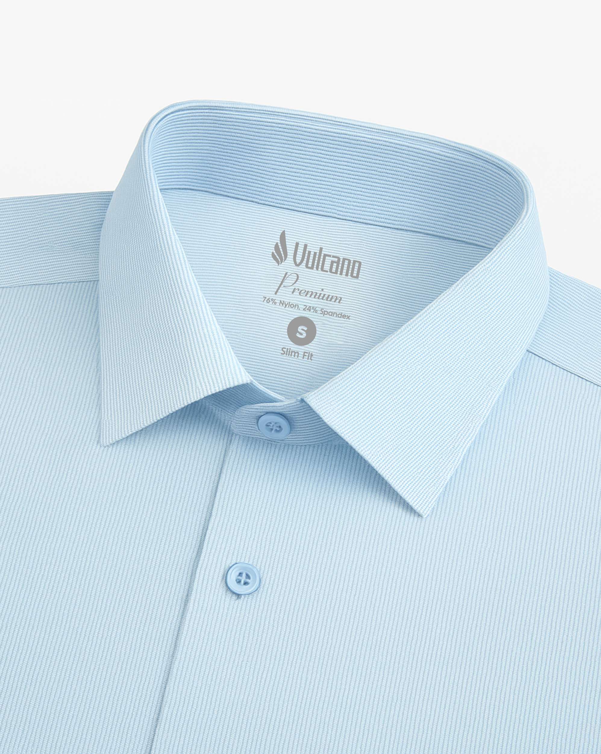 Áo Sơ Mi Ngắn Tay Nam Seamless 5025A - Màu Xanh Da Trời Kẻ Chìm
