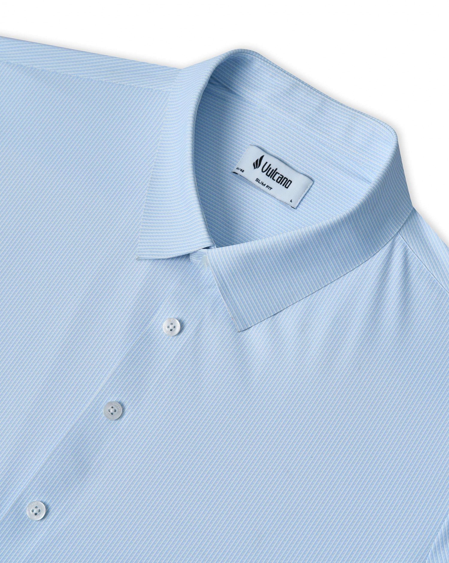Áo Sơ Mi Ngắn Tay Nam Seamless 5012A - Màu Xanh Pastel Kẻ Sọc