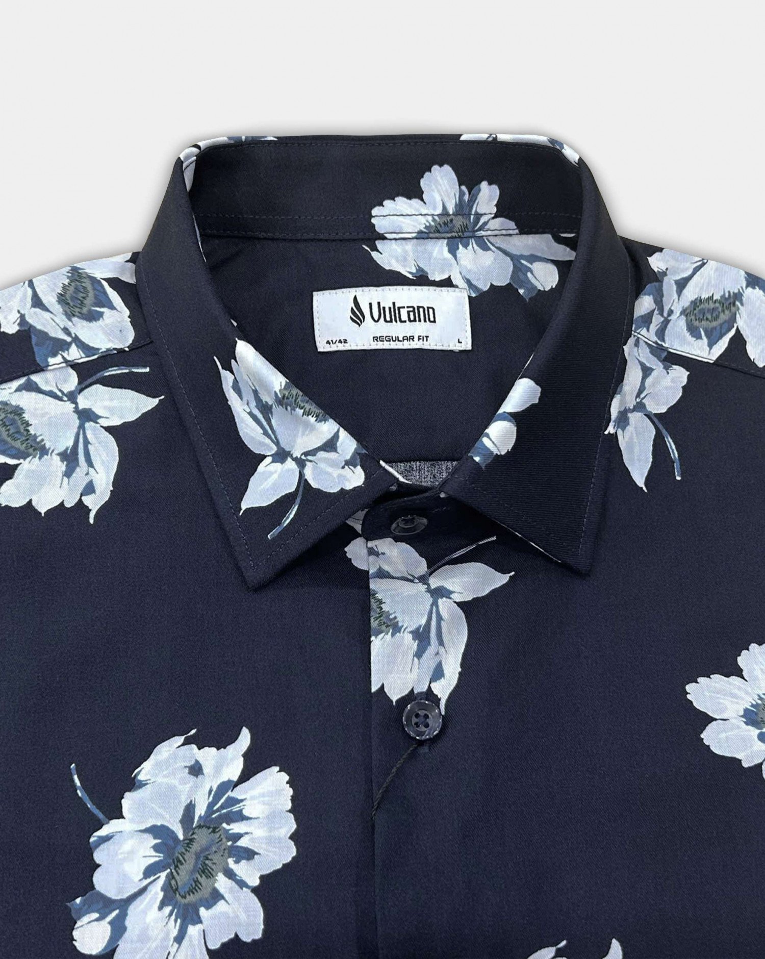Áo Sơ Mi Ngắn Tay Nam Cao Cấp 5037 - Màu Xanh Navy Hoạ Tiết Hoa
