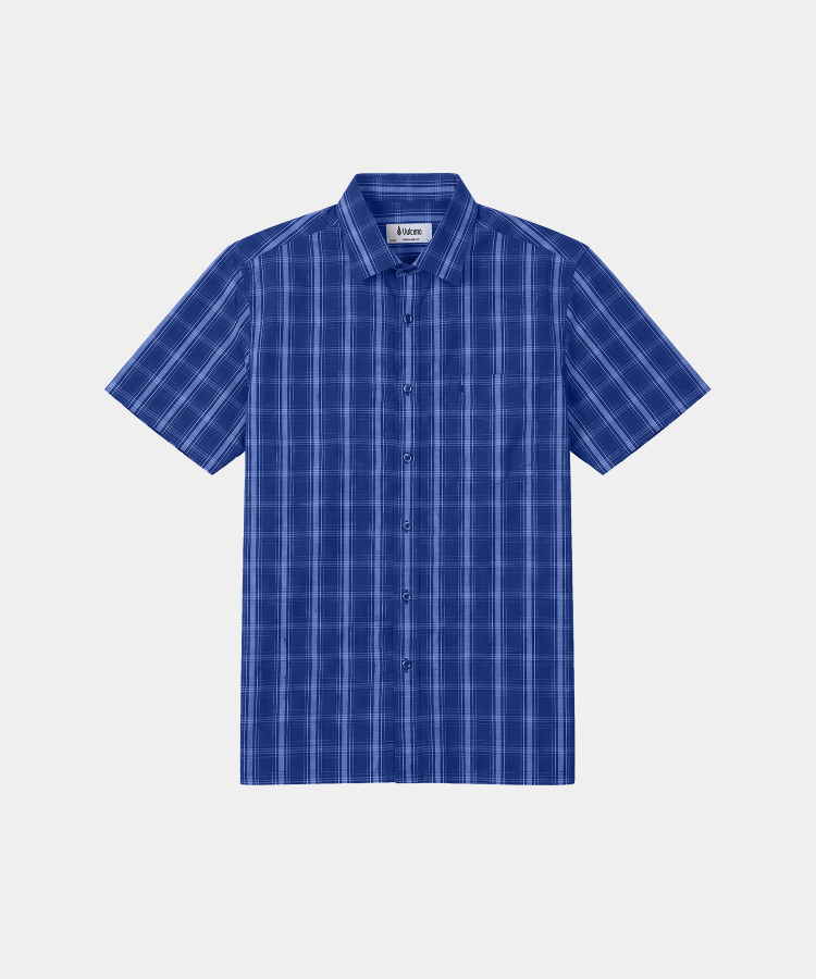 Áo Sơ Mi Ngắn Tay B0269 - Màu Xanh Cobalt Kẻ Caro