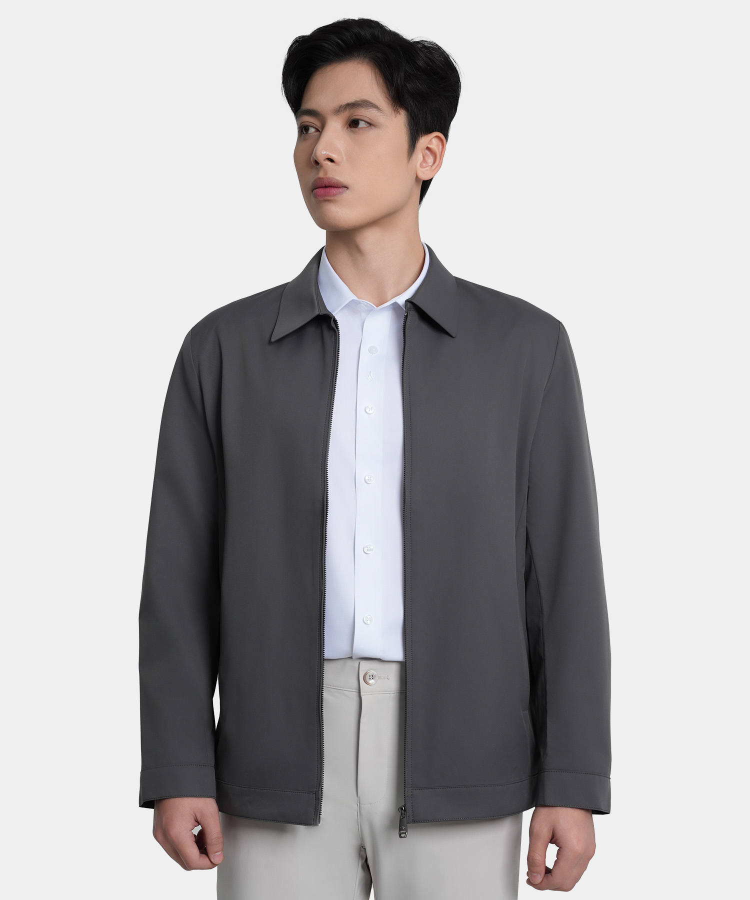Áo Khoác Cổ Bẻ RT.25.A1 - Ghi