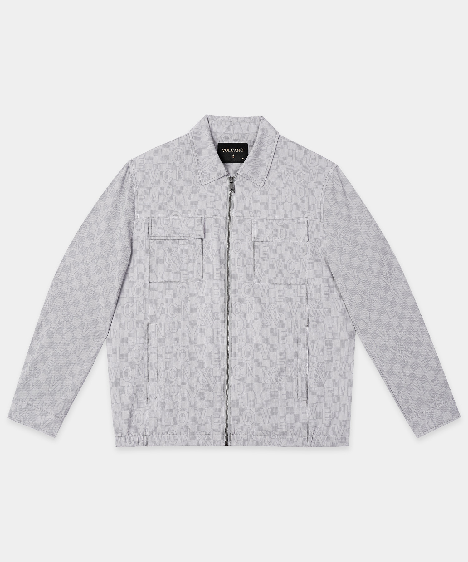 Áo Jacket Cổ Bẻ Nam In Hoạ Tiết RT.25.A5 - Ghi