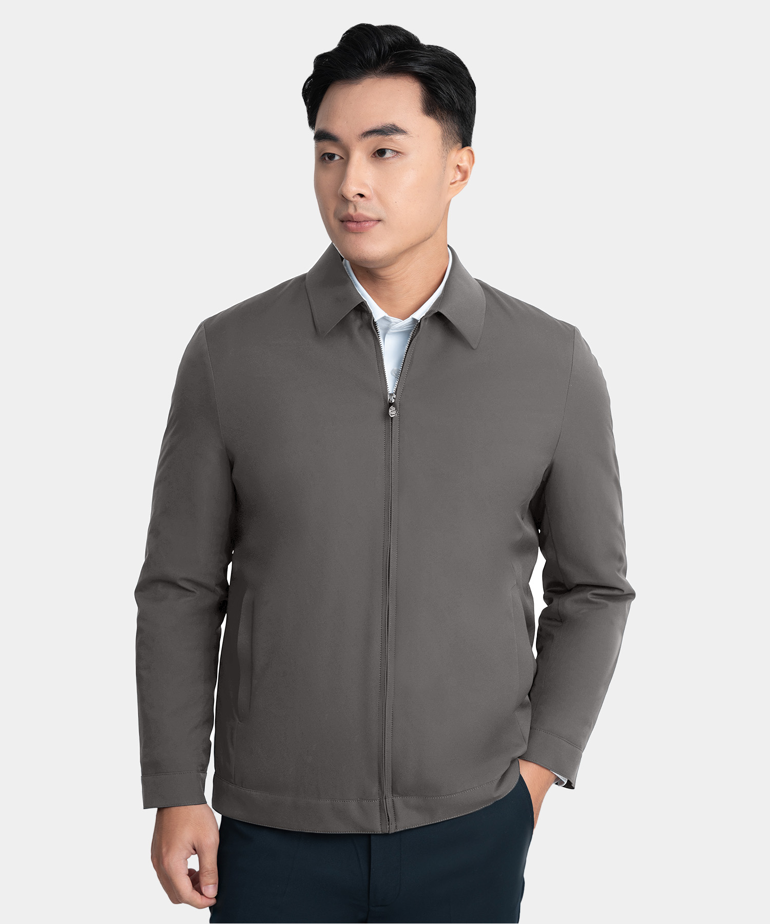 Áo Jacket Nam Cổ Bẻ Chần Bông RT.25.A2 - Ghi