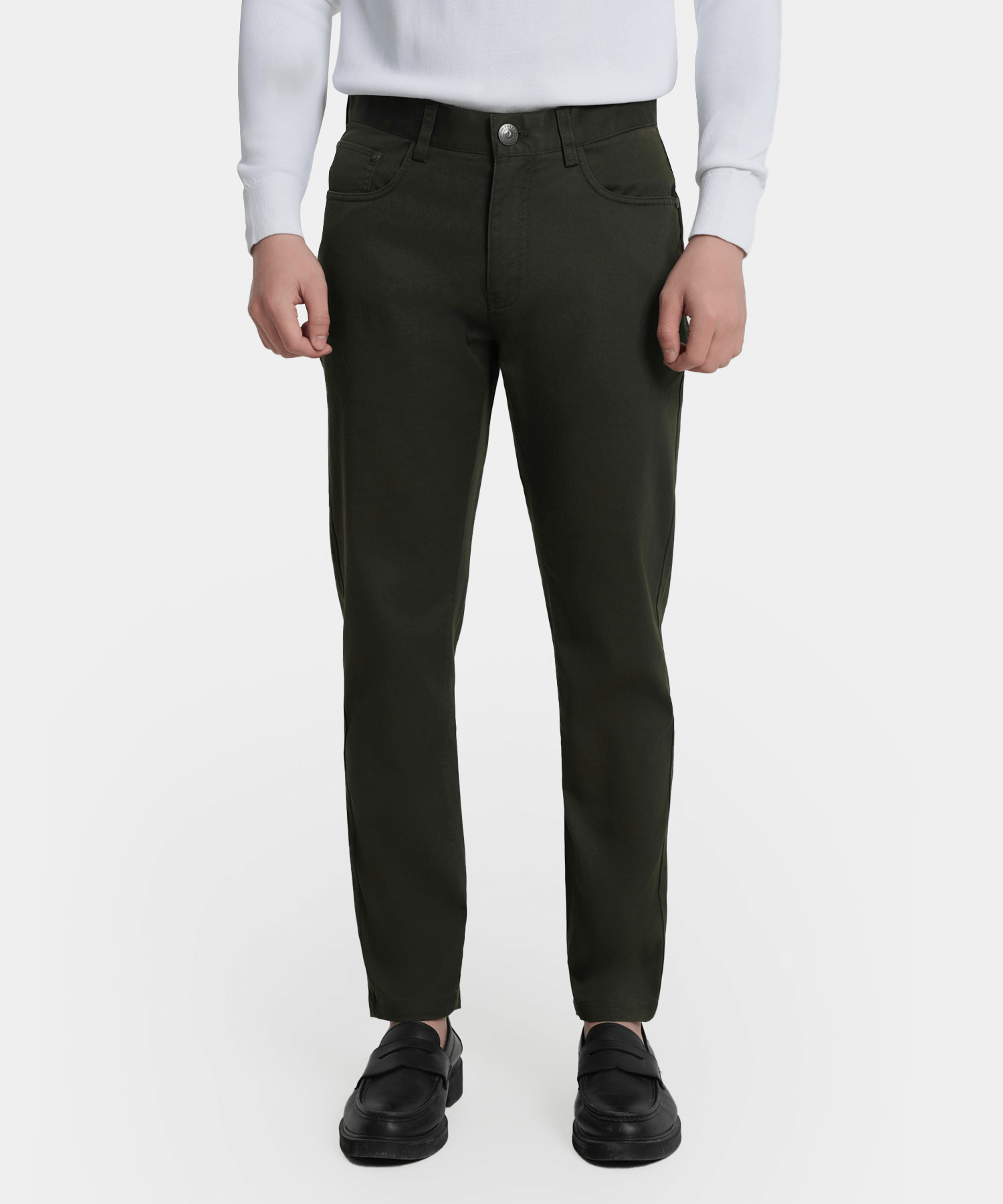 Quần Khaki Nam Dáng Carrot Fit KC.25.A1 - Xanh Rêu