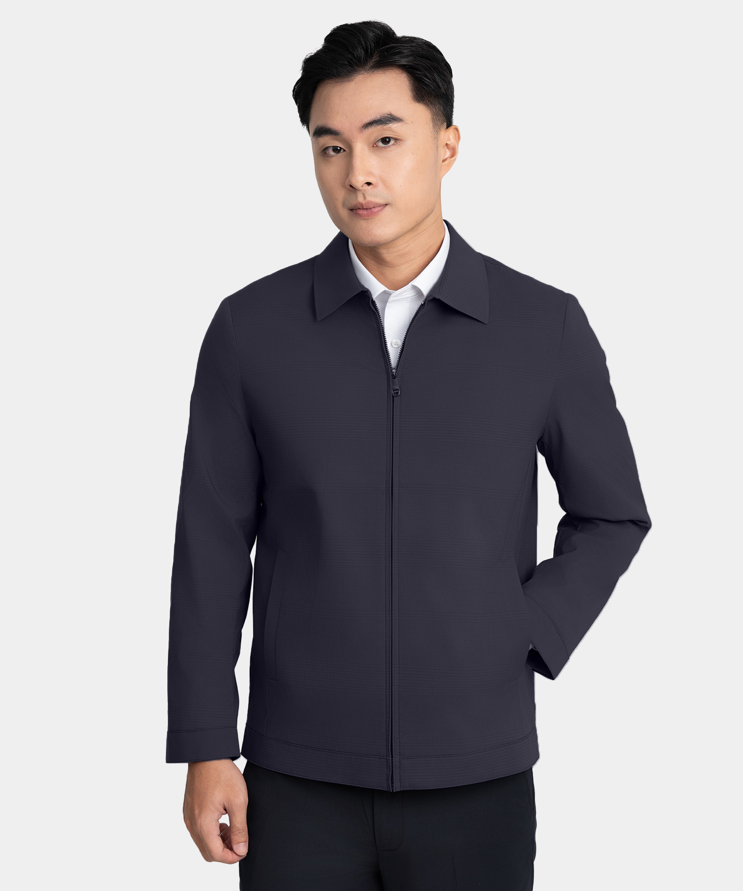 Áo Khoác Cổ Bẻ Họa Tiết Chìm RT.25.B3  - Xanh Đen
