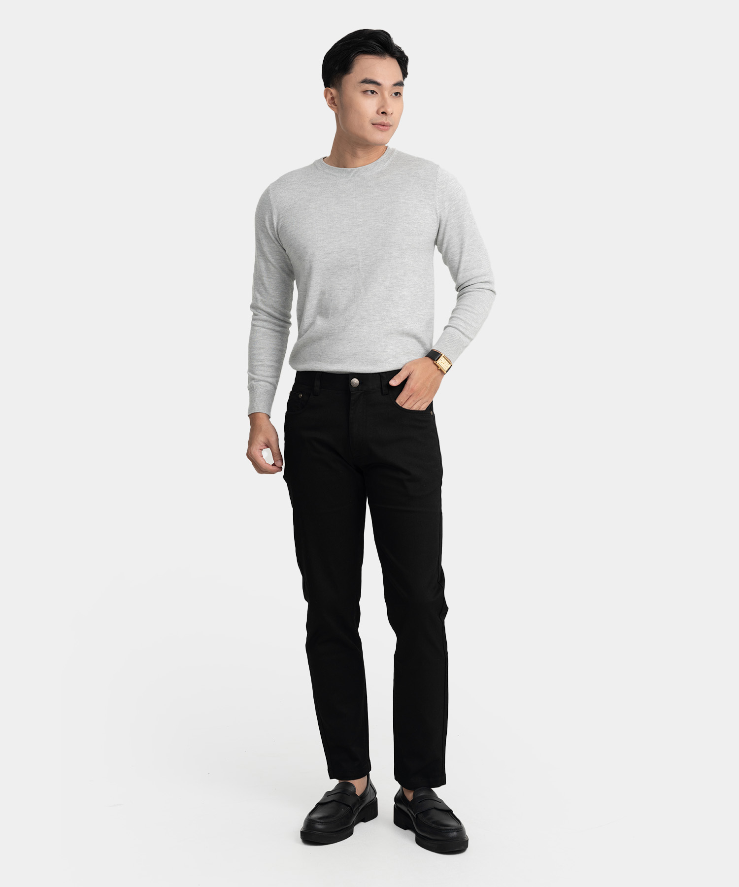 Áo Len Cổ Tròn LT.25.A1 Lông Cừu - Xám