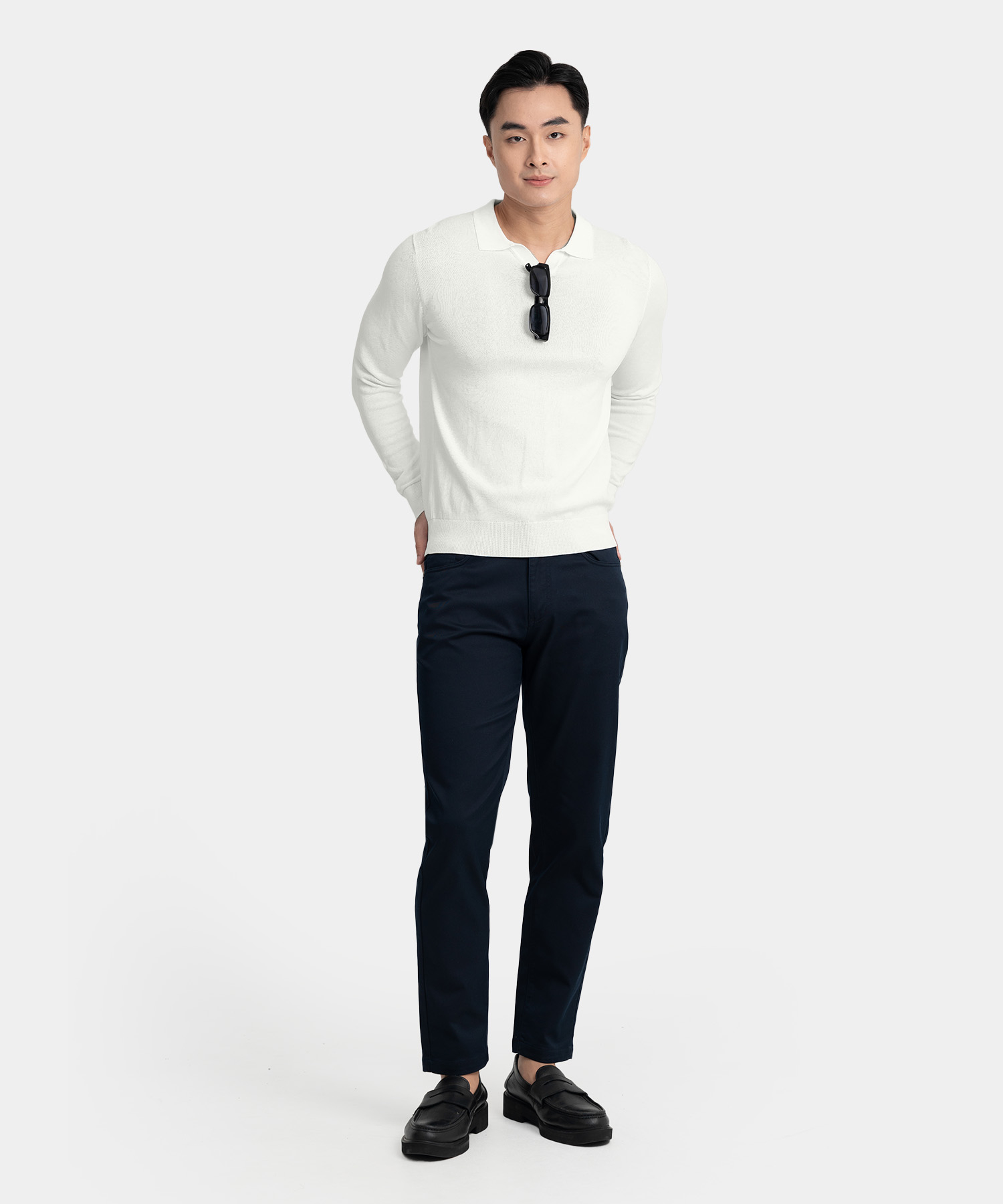 Áo Len Nam Cổ Bẻ LC.25.A2 - Trắng