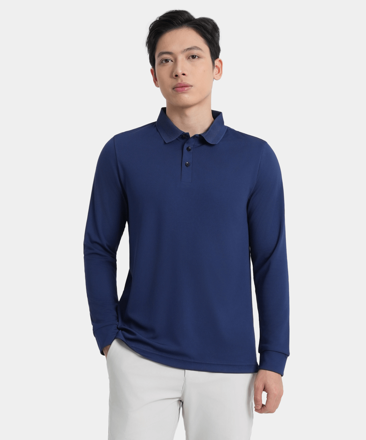 Áo Thun Dài Tay Nam Cổ Bẻ TD.25.A1 - Xanh