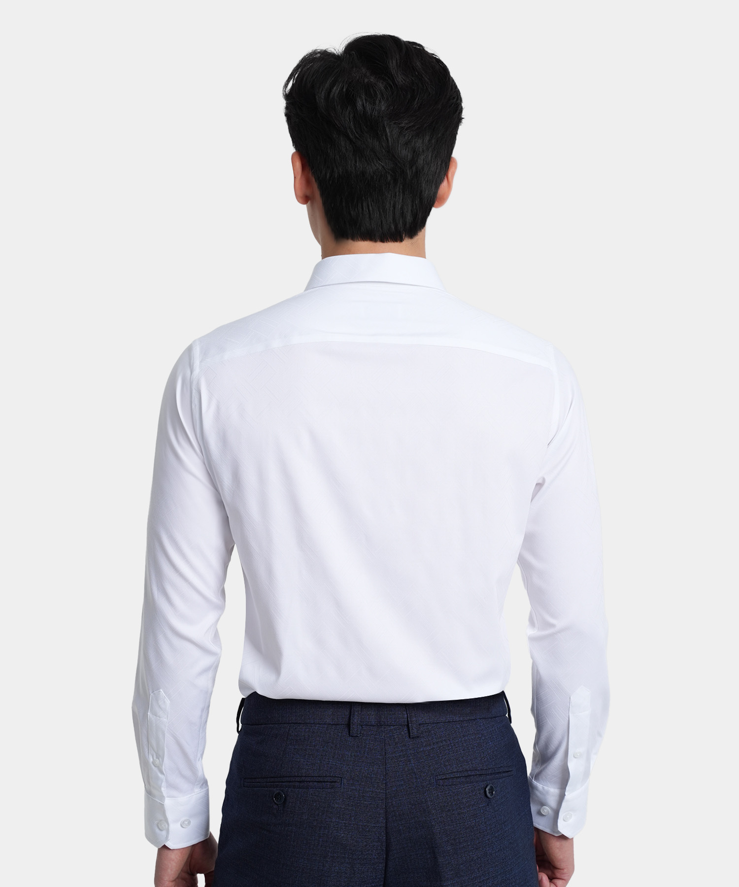 Áo Sơ Mi Dài Tay Nam Hoạ Tiết AS.25.C10 - Trắng