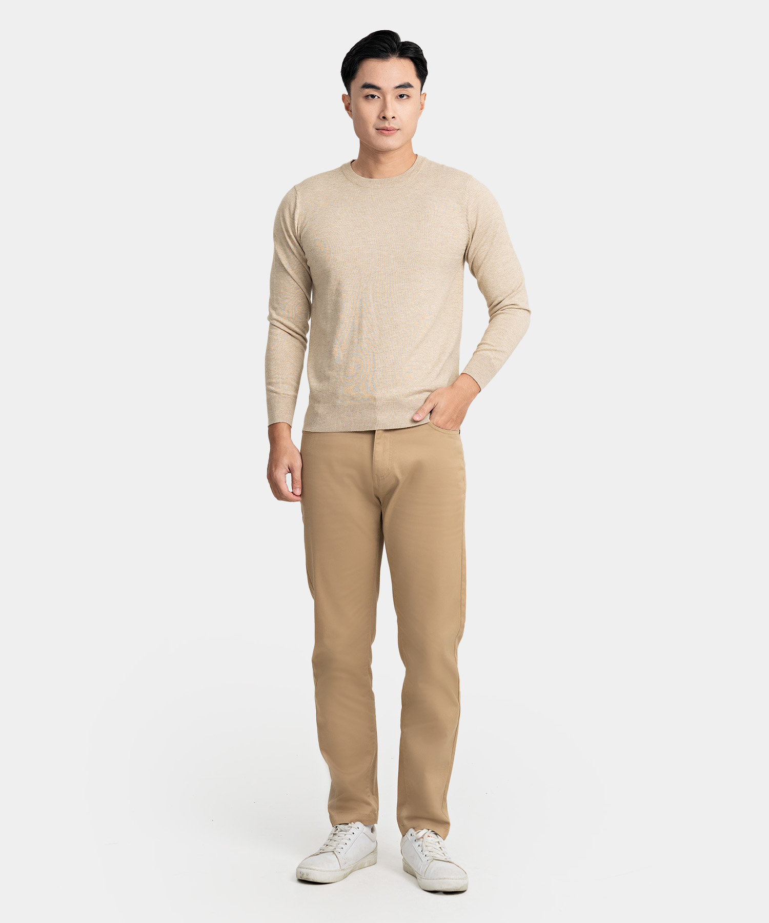 Áo Len Cổ Tròn LT.25.A1 Lông Cừu - Be