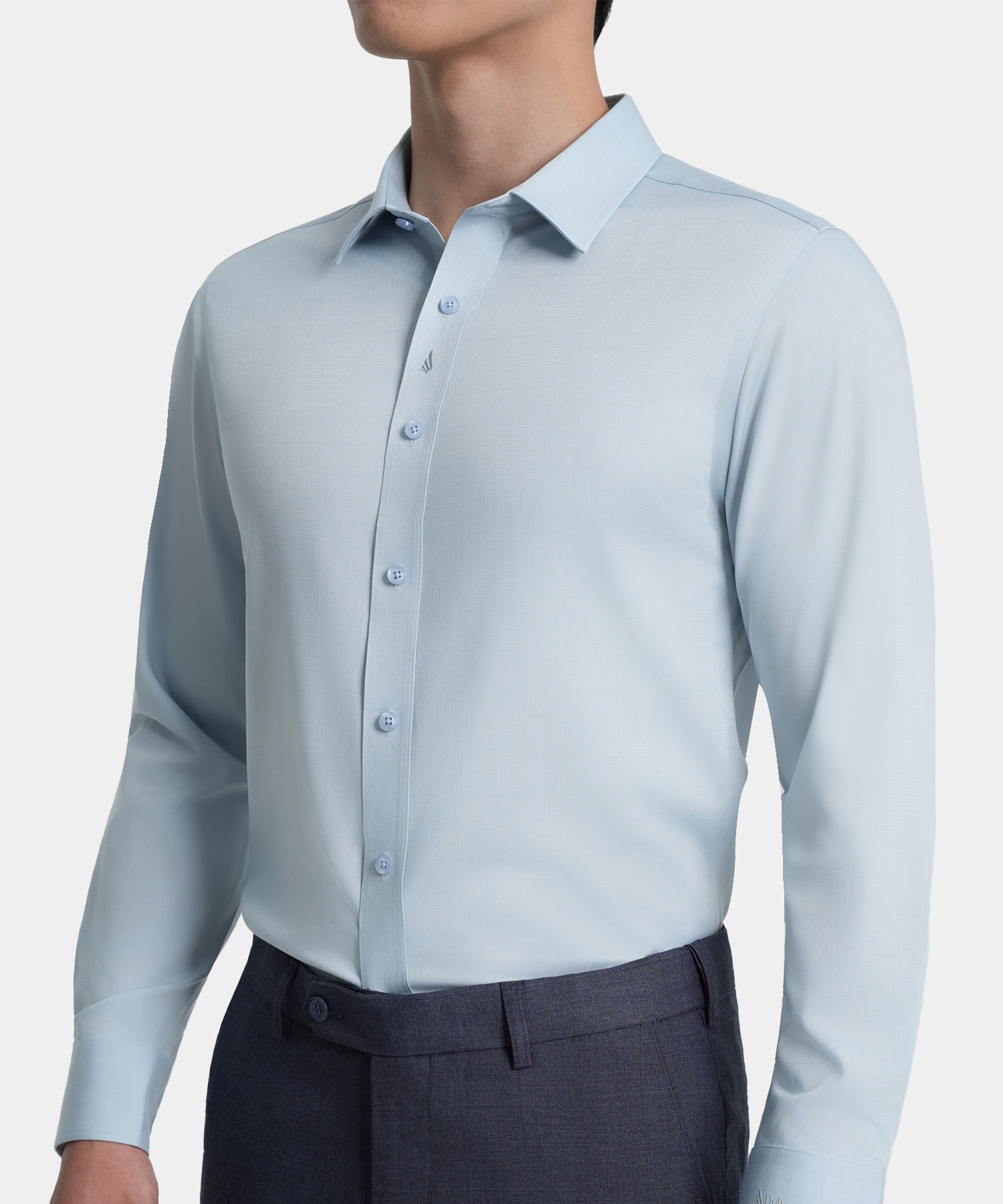 Áo Sơ Mi Dài Tay Nam Hoạ Tiết AS.25.B11 - Xanh Da Trời