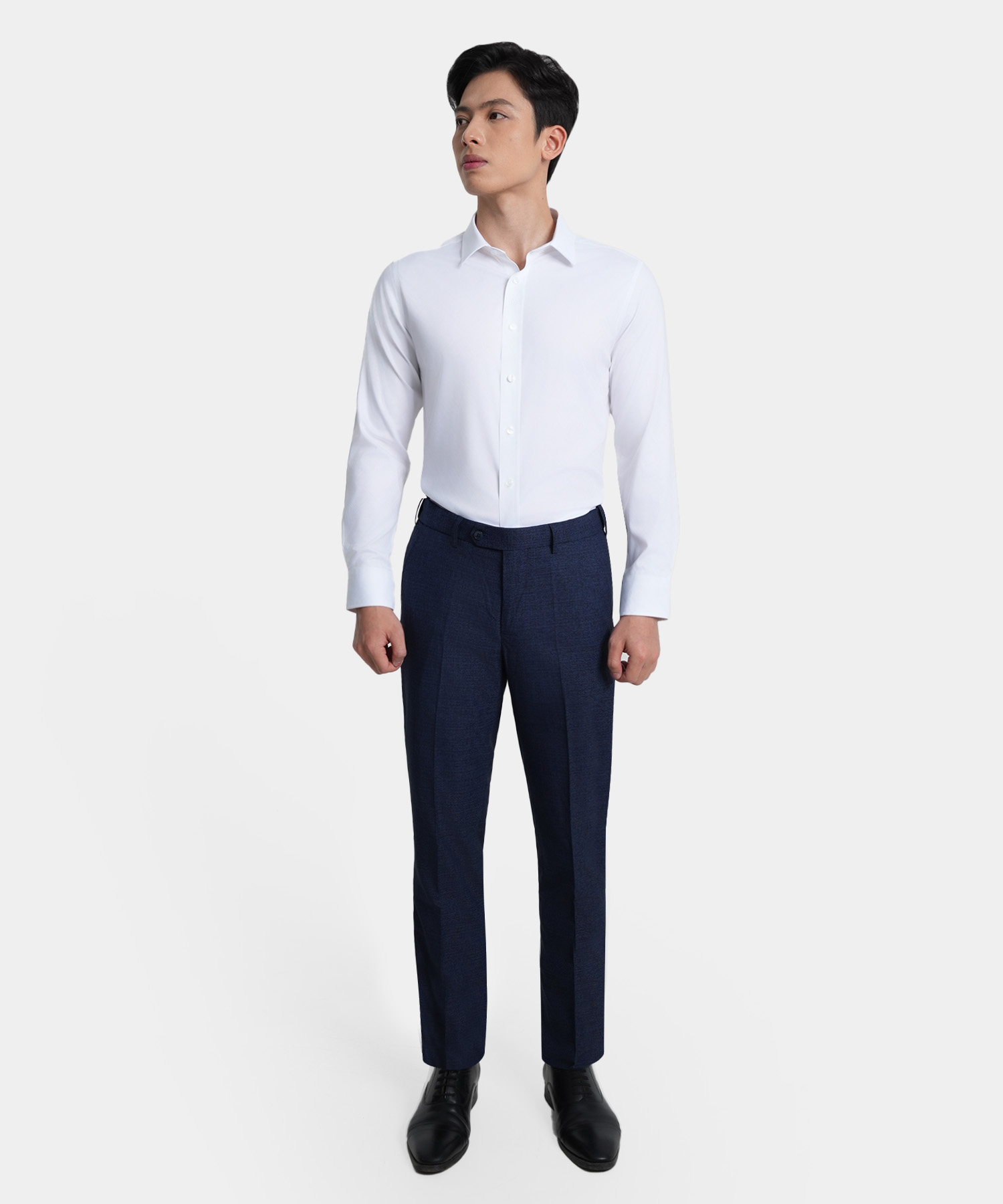 Áo Sơ Mi Dài Tay Nam Hoạ Tiết AS.25.C10 - Trắng