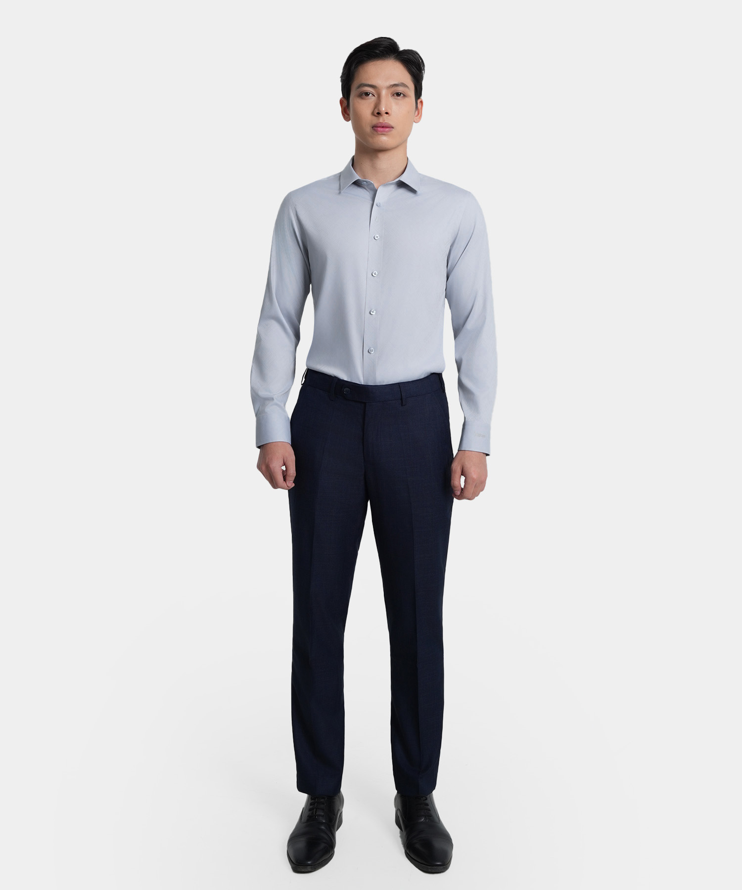 Áo Sơ Mi Dài Tay Nam Hoạ Tiết AS.25.C10 - Xám