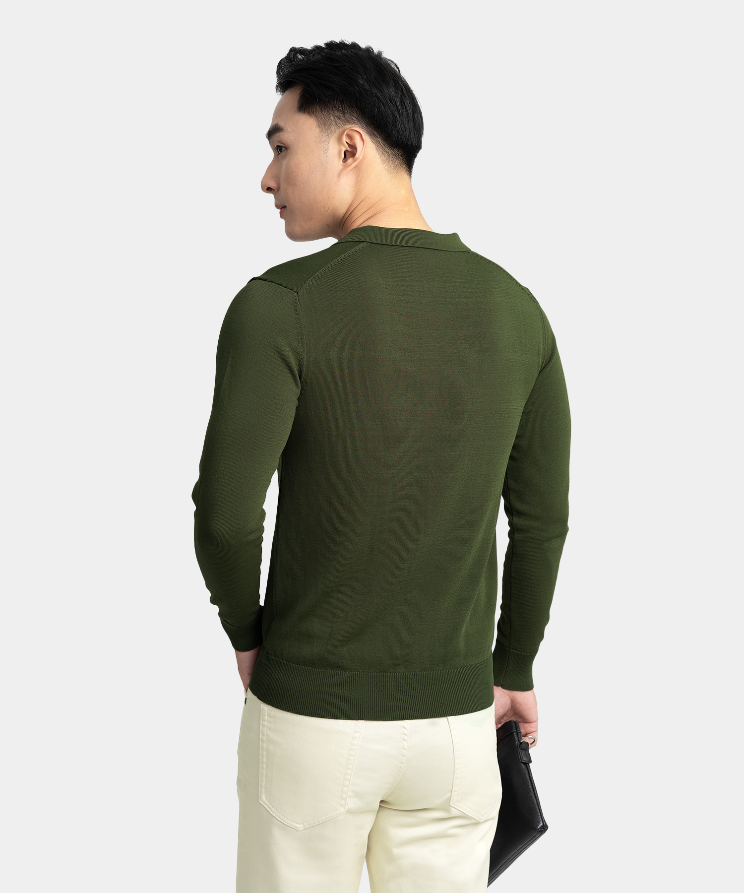 Áo Len Nam Cổ Bẻ LC.25.A2 - Xanh Rêu
