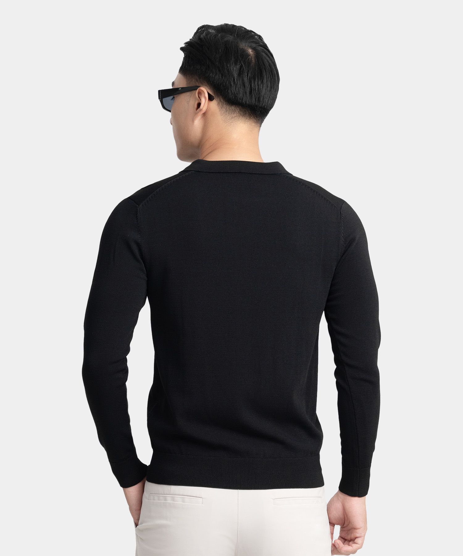 Áo Len Nam Cổ Bẻ LC.25.A2 - Đen