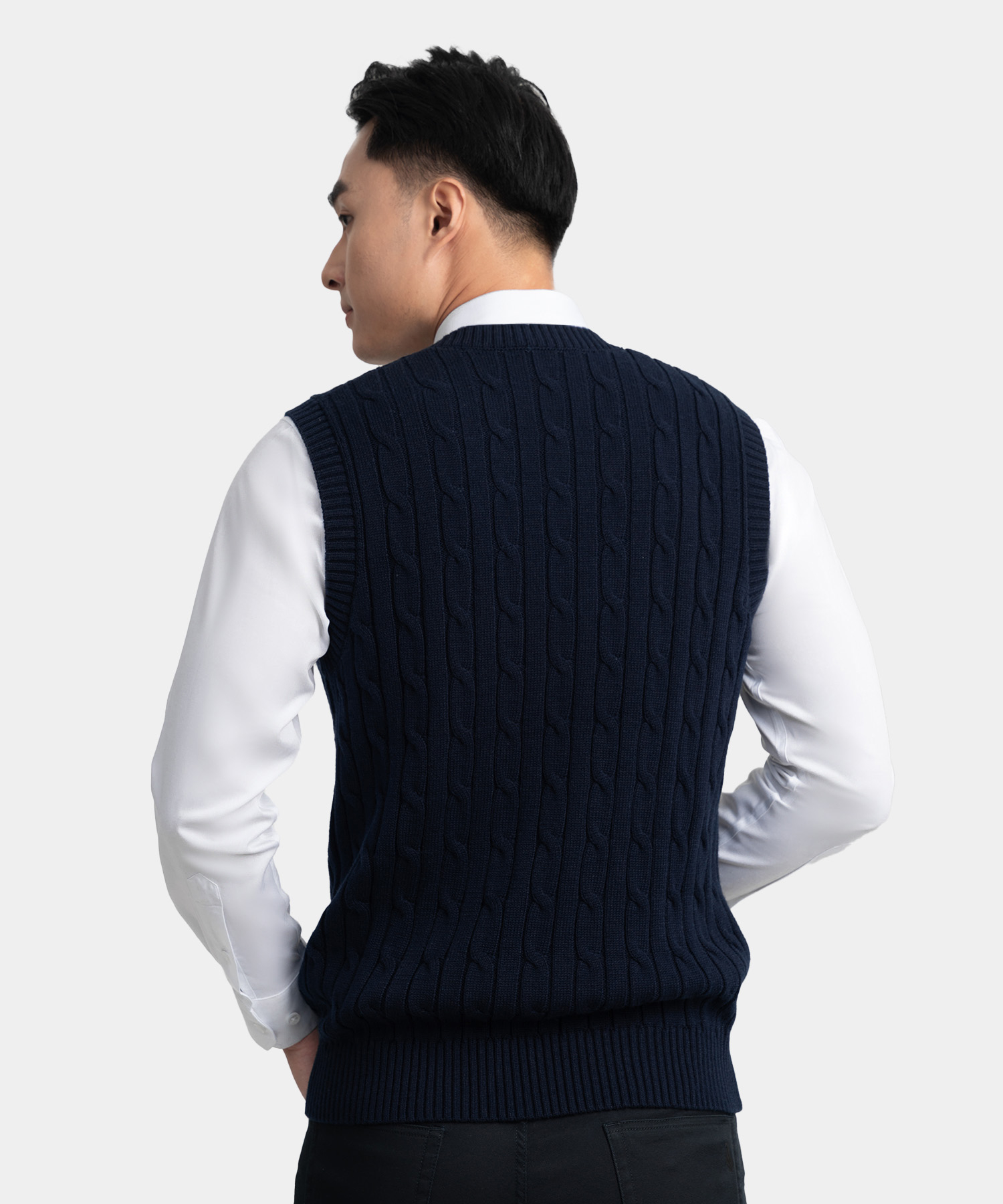 Áo Gile Len Nam LG.25.D1 - Xanh Tím Than