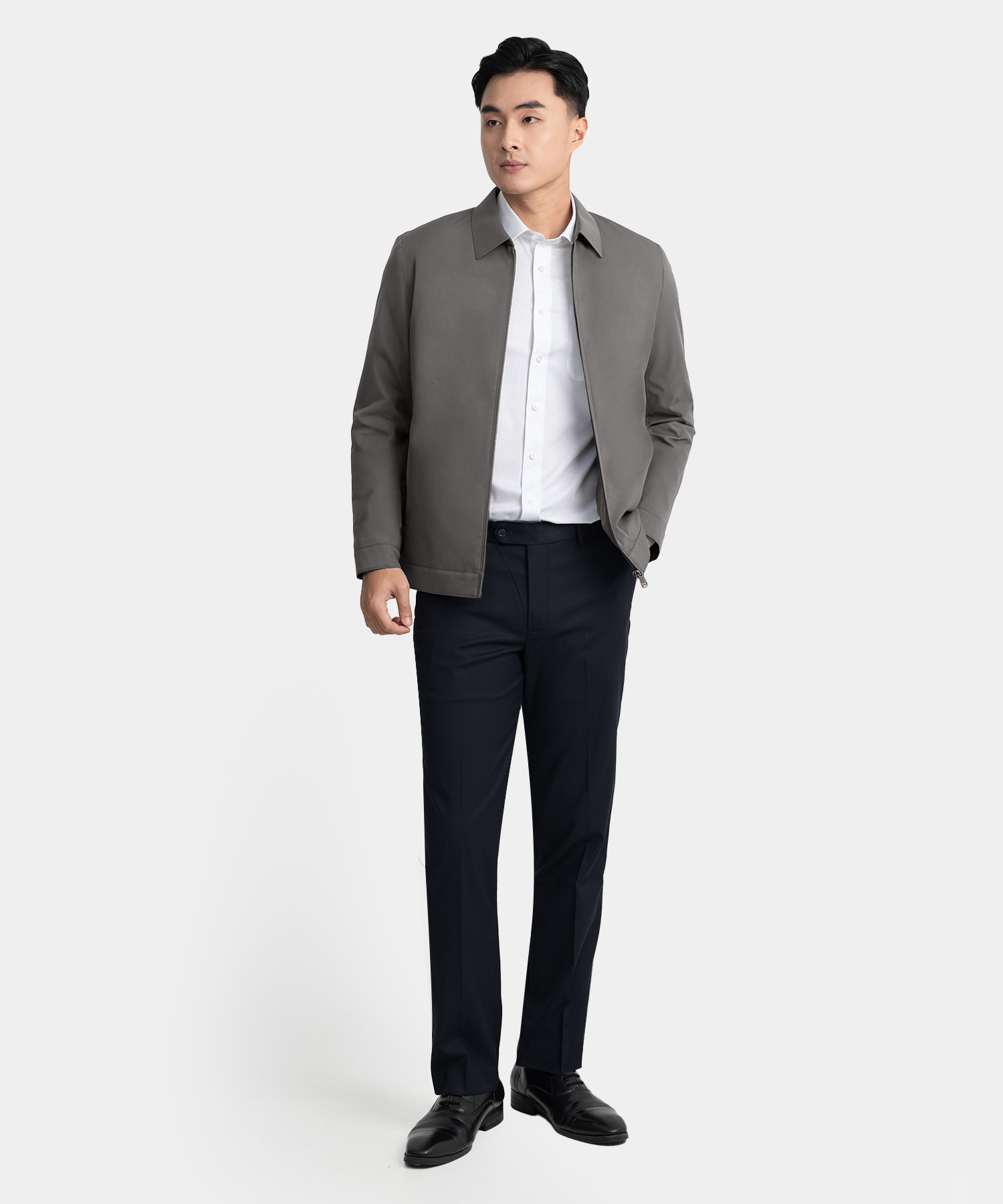 Áo Jacket Nam Cổ Bẻ Chần Bông RT.25.A2 - Ghi