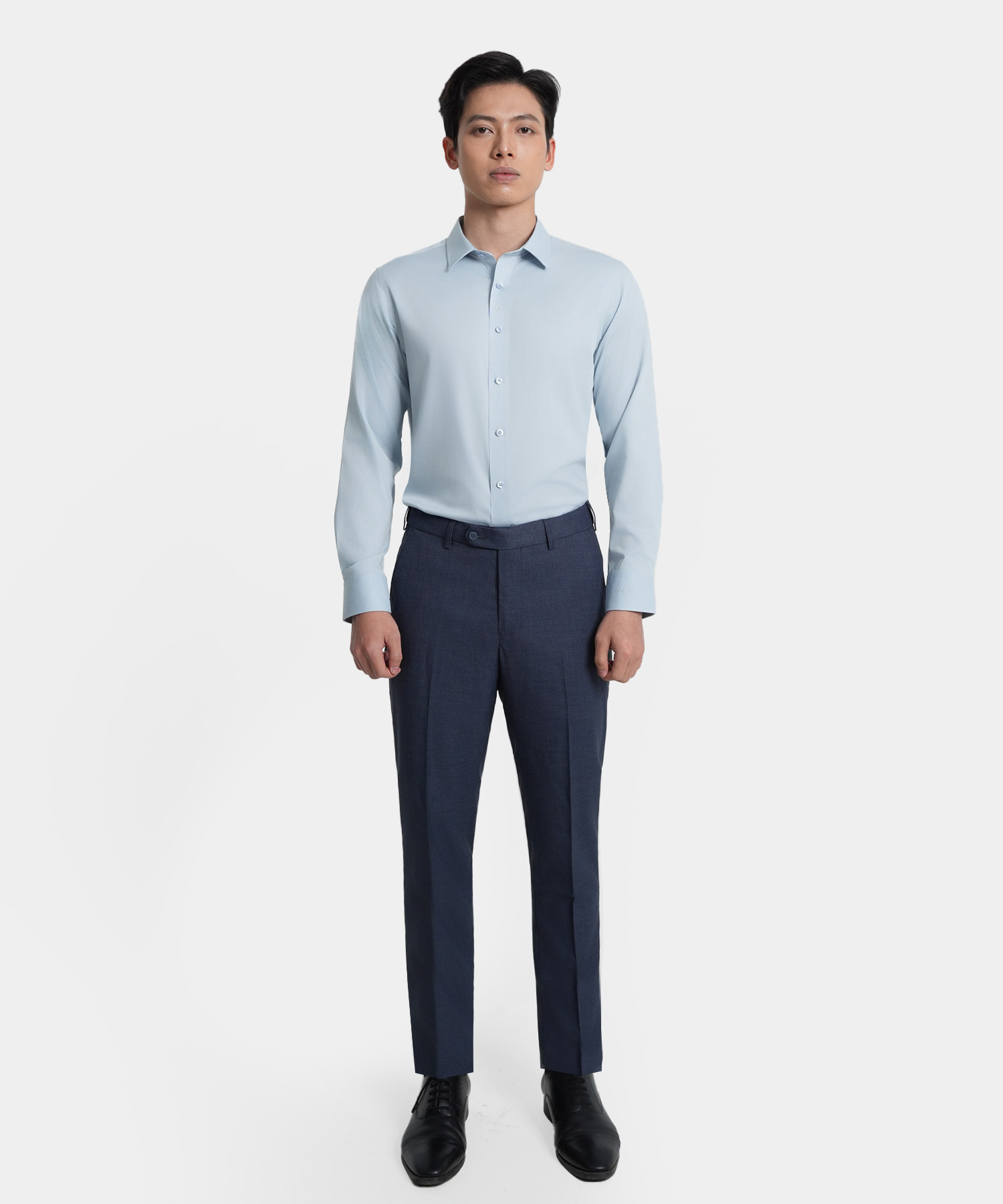 Áo Sơ Mi Dài Tay Nam Hoạ Tiết AS.25.B11 - Xanh Da Trời