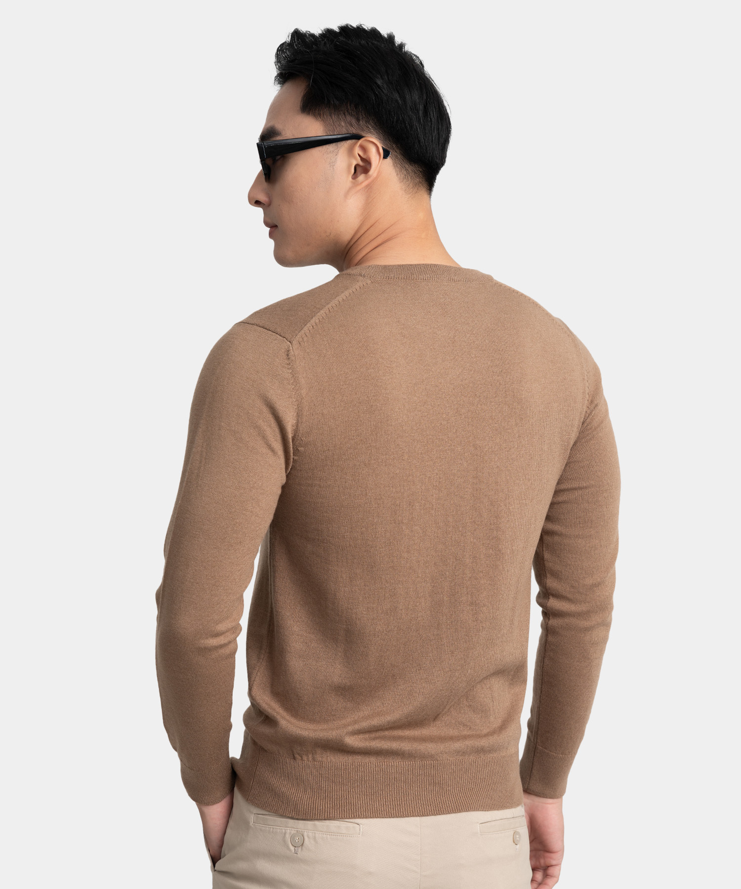 Áo Len Cổ Tròn LT.25.A1 Lông Cừu - Nâu