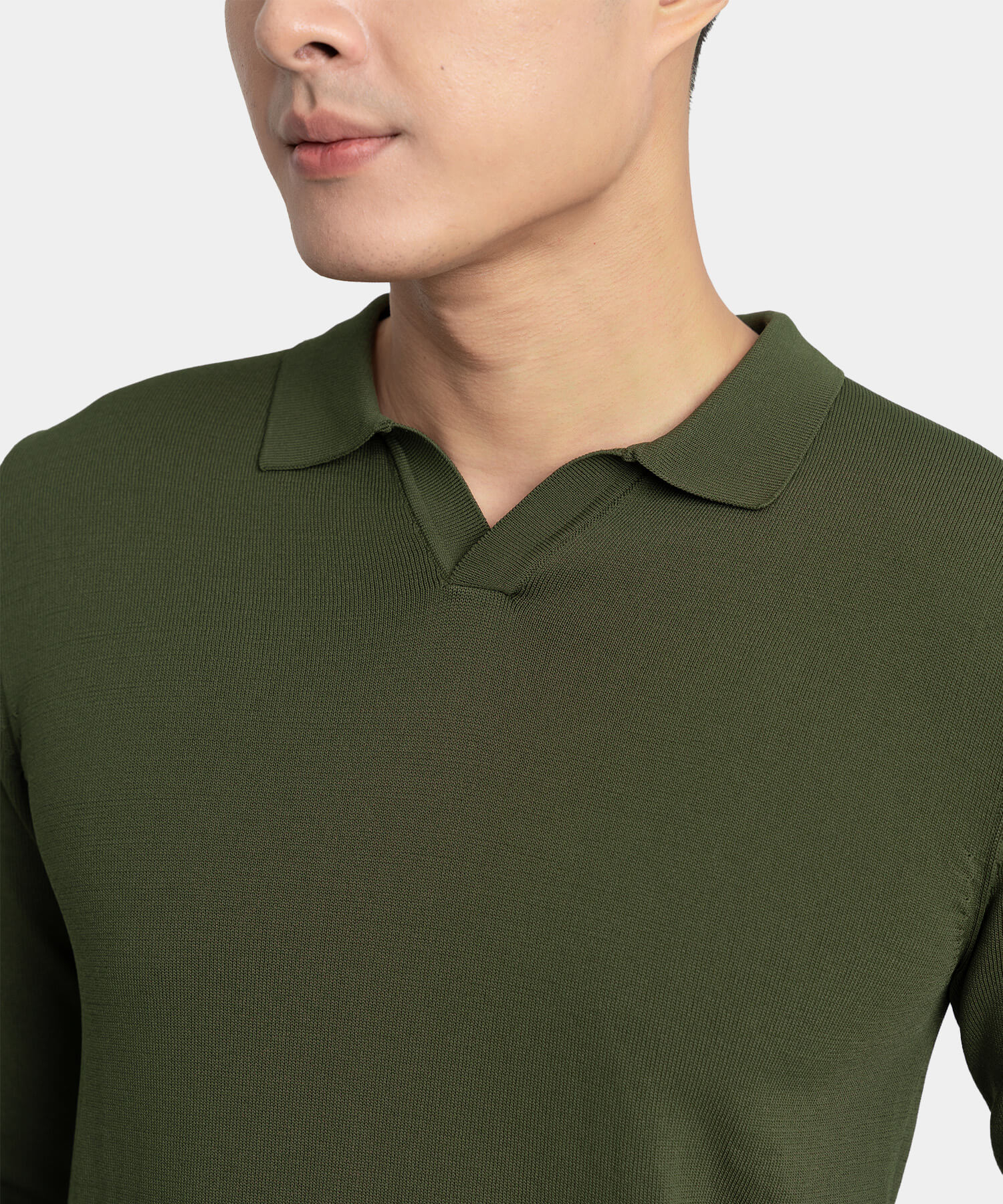 Áo Len Nam Cổ Bẻ LC.25.A2 - Xanh Rêu