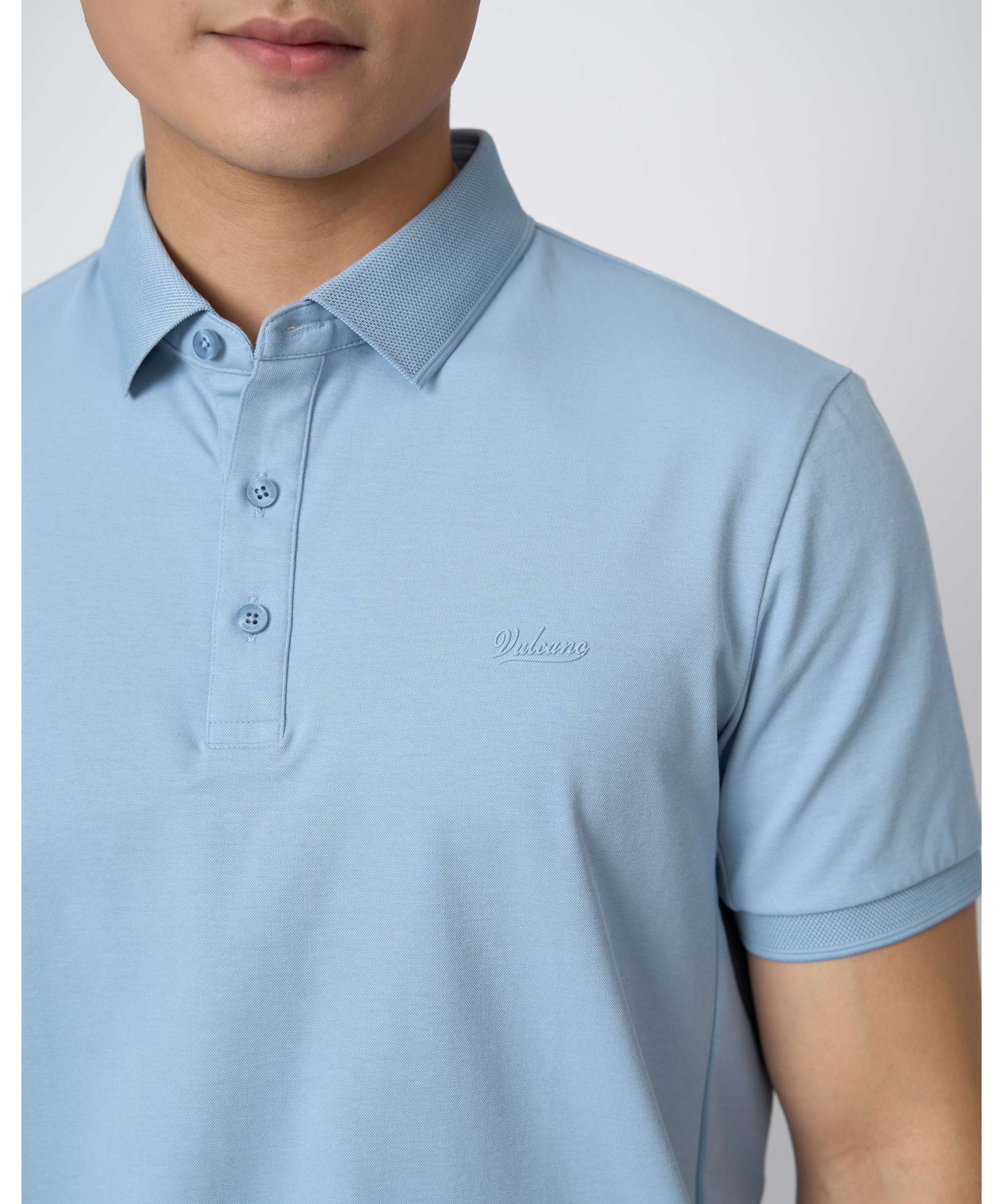 Áo Polo Nam Cotton Trơn 5005 - Xanh Nhạt