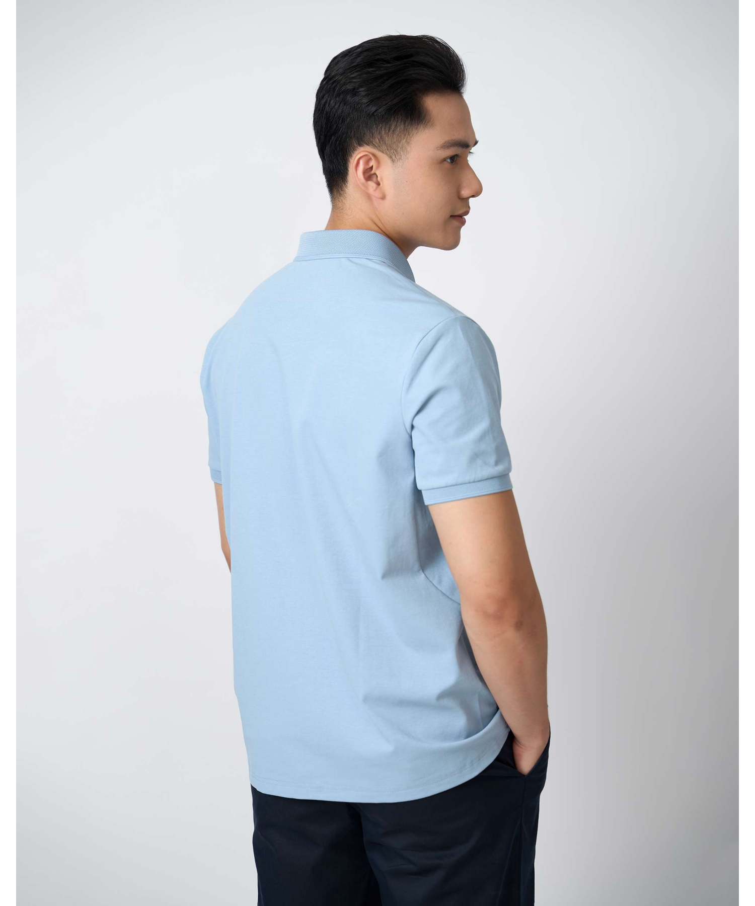 Áo Polo Nam Cotton Trơn 5005 - Xanh Nhạt