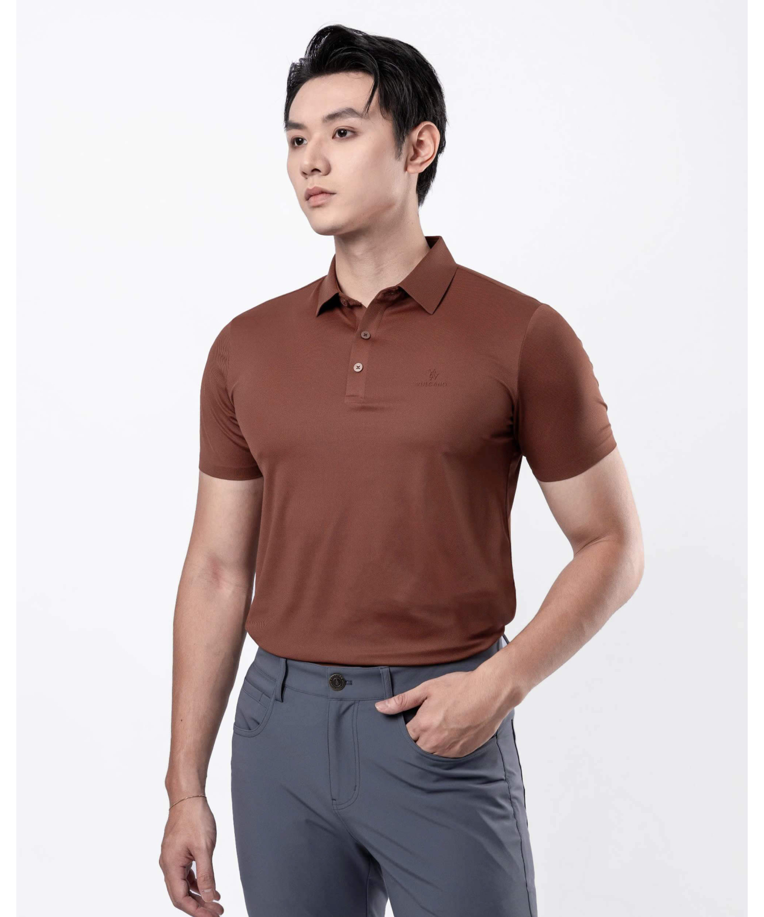 Áo Polo Nam Thể Thao Seamless Co Giãn 5003 - Cam