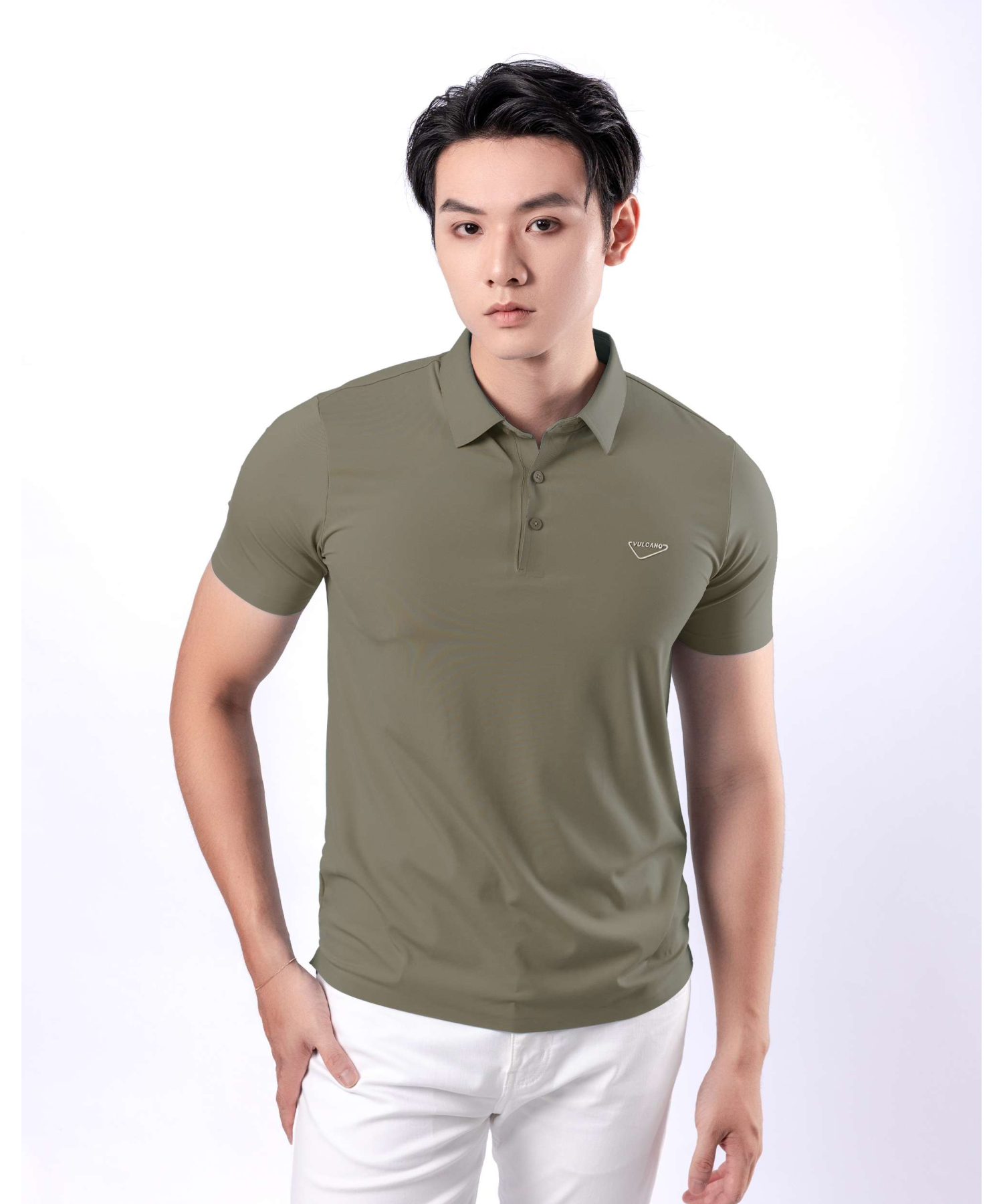Áo Polo Nam Thể Thao Seamless Co Giãn 5003 - Xanh Rêu