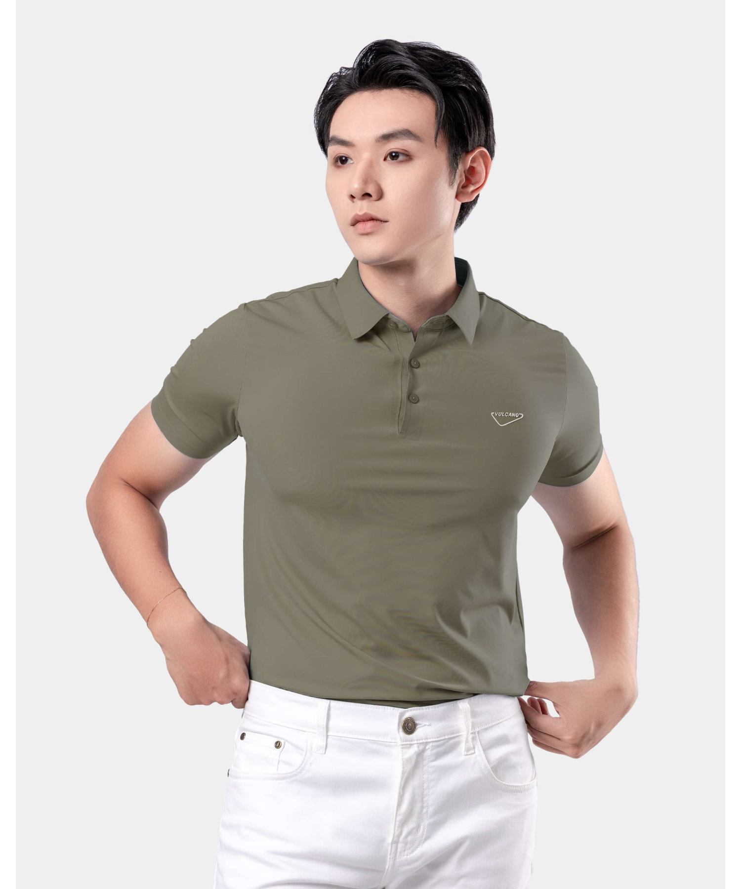 Áo Polo Nam Thể Thao Seamless Co Giãn 5003 - Xanh Rêu