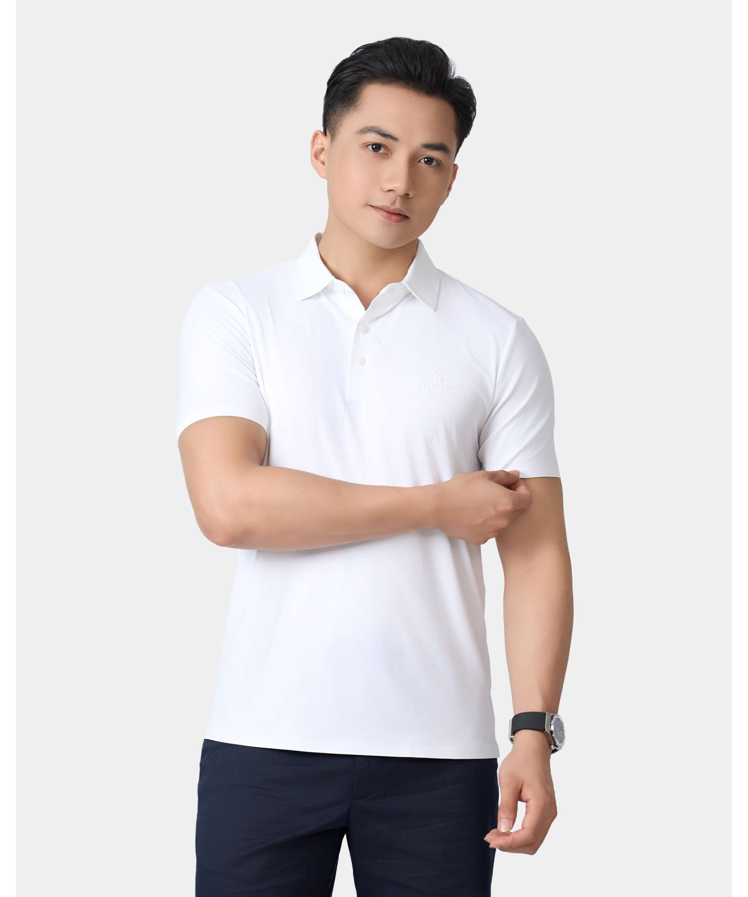 Áo Polo Nam Thể Thao Seamless Co Giãn 5003 - Trắng