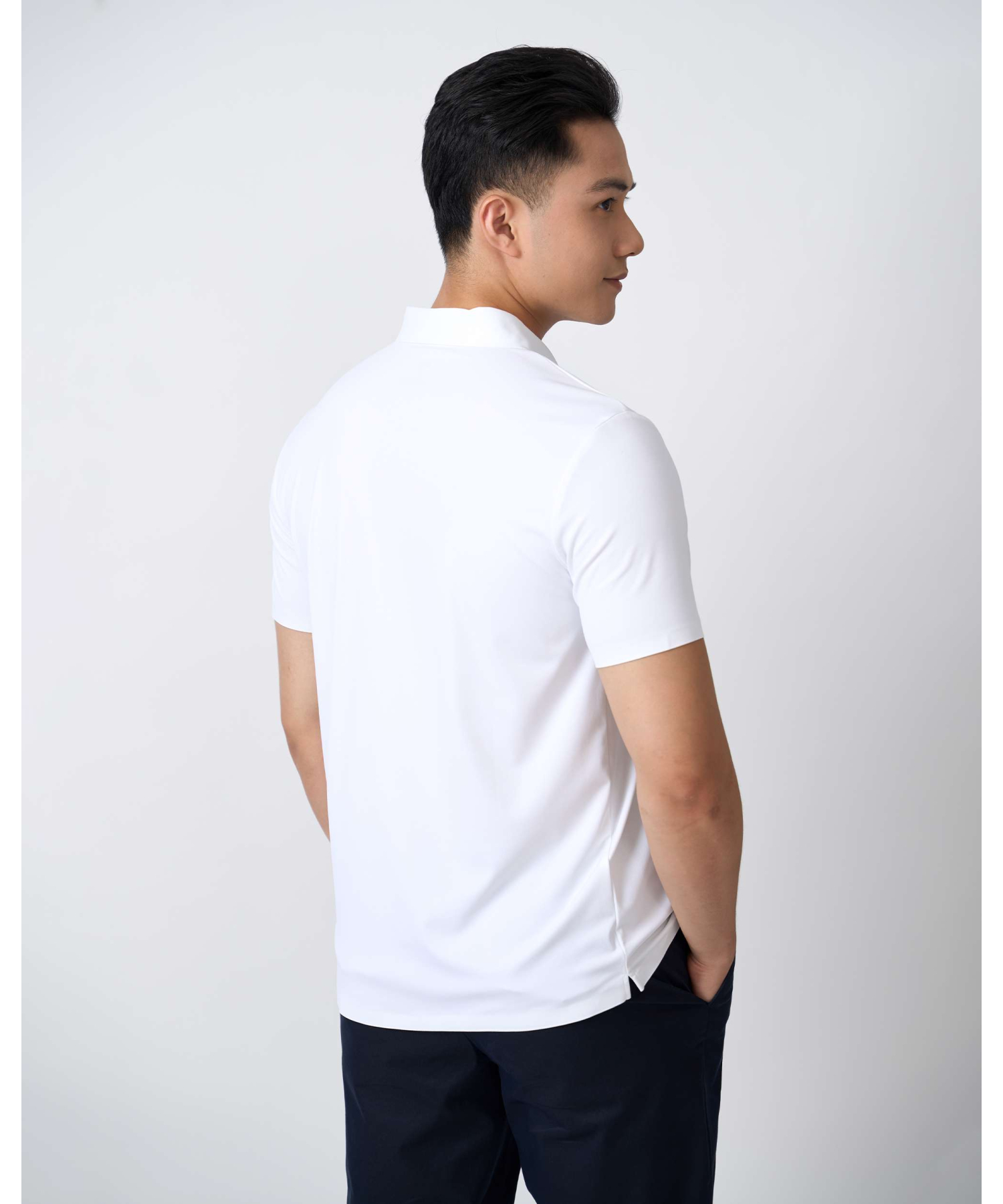 Áo Polo Nam Thể Thao Seamless Co Giãn 5003 - Trắng