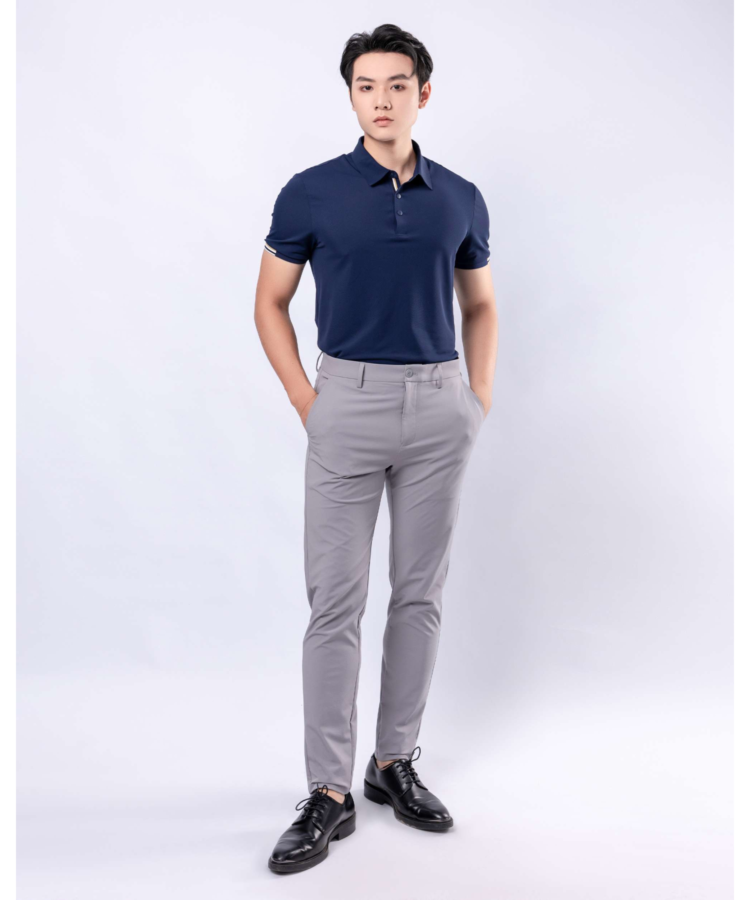 Áo Polo Thể Thao Nam Co Giãn 5006 - Xanh Tím Than