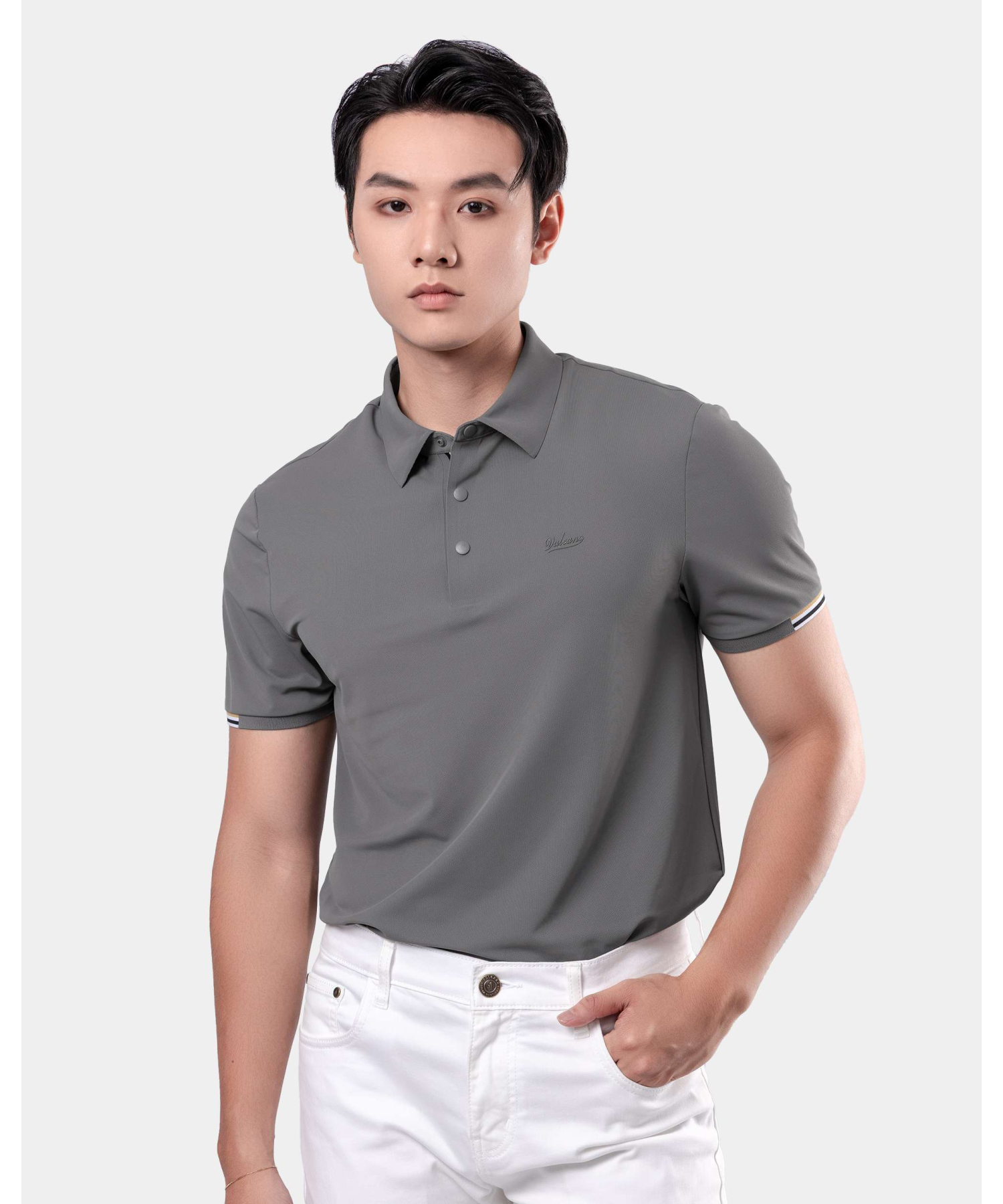 Áo Polo Thể Thao Nam Co Giãn 5006 - Ghi