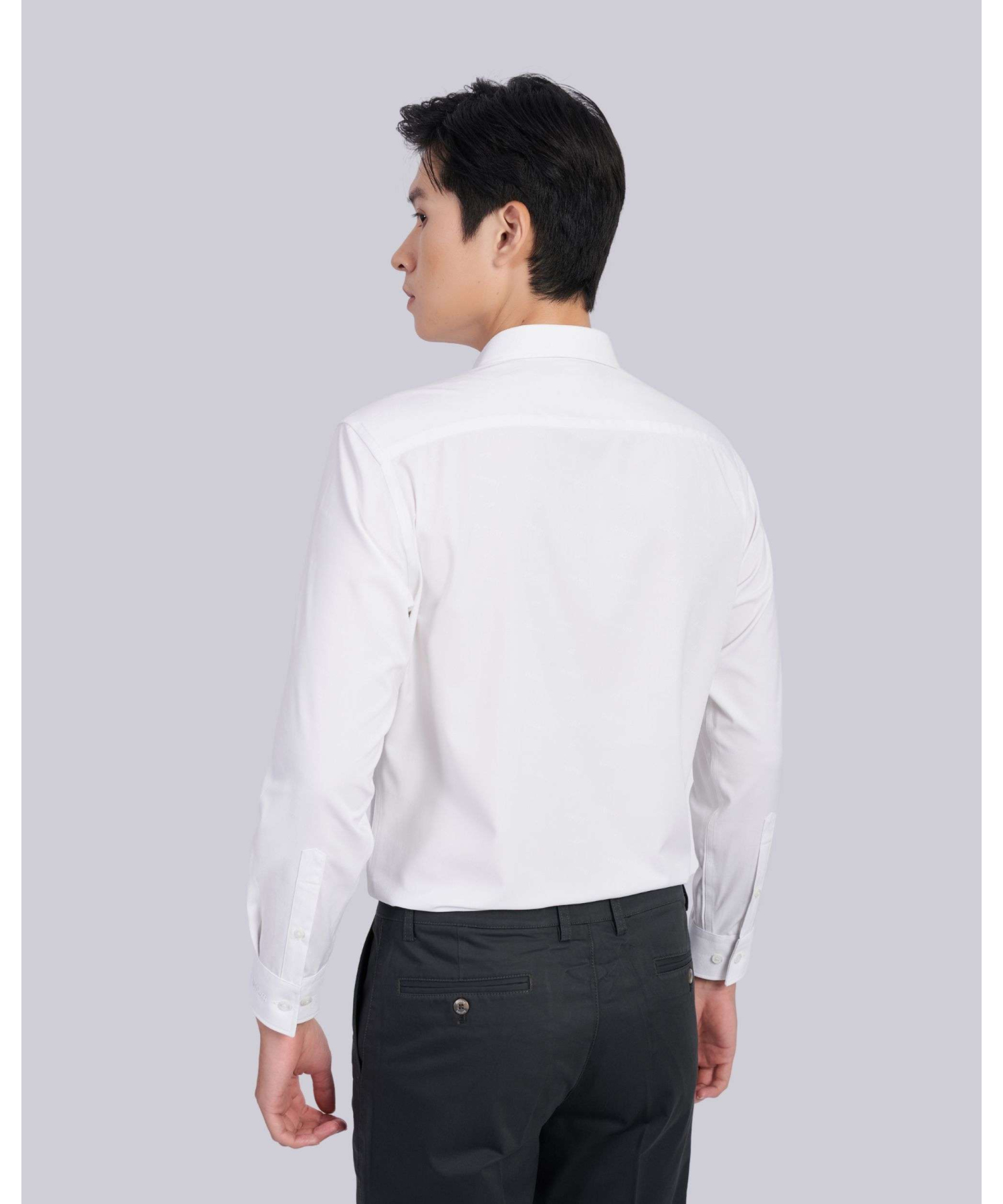 Áo Sơ Mi Dài Tay Nam Màu Trắng 5001W