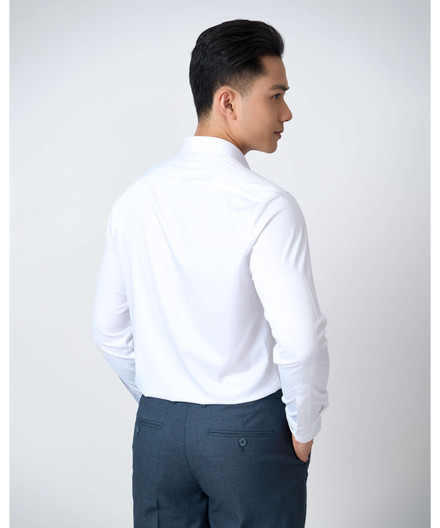 Áo Sơ Mi Dài Tay Nam Màu Trắng AS/WH/25/A2-1