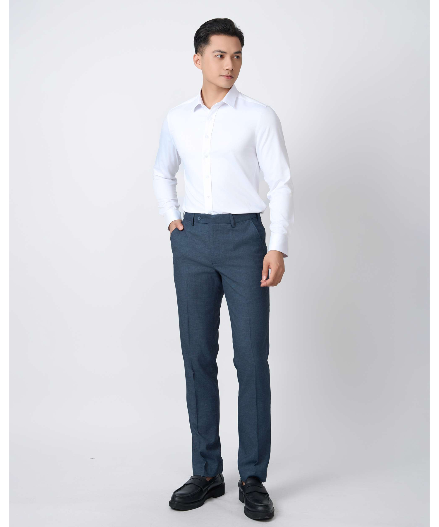Áo Sơ Mi Dài Tay Nam Màu Trắng AS/WH/25/A2-1