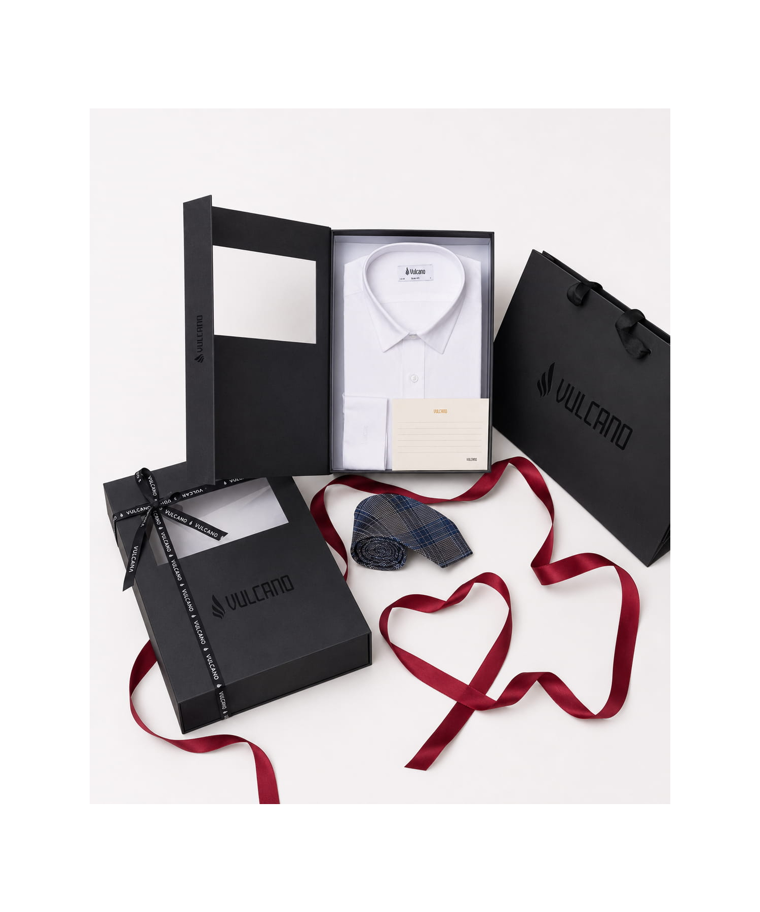 [Gift Set] Áo sơ mi nam dài tay A1-1 + Cà vạt + Hộp quà và thiệp