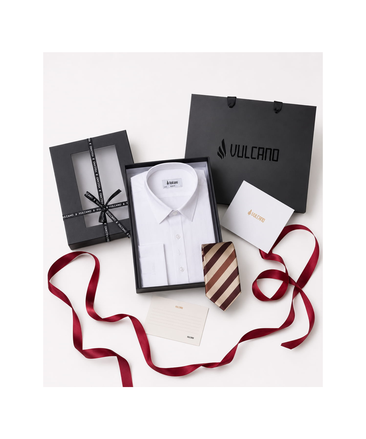 [Gift Set] Áo sơ mi nam dài tay A1-1 + Cà vạt + Hộp quà và thiệp