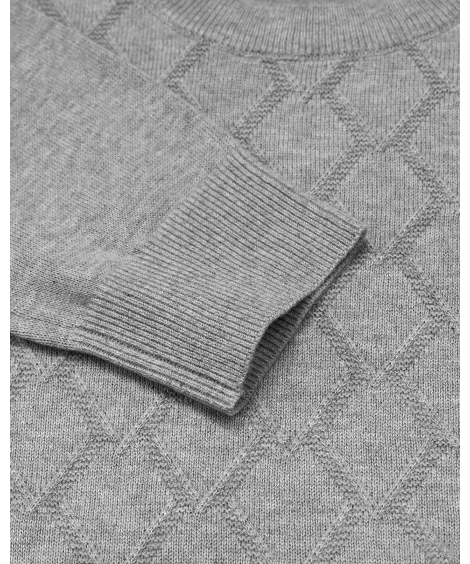 Áo Len Nam Cotton Họa Tiết 2007 - Xám 2