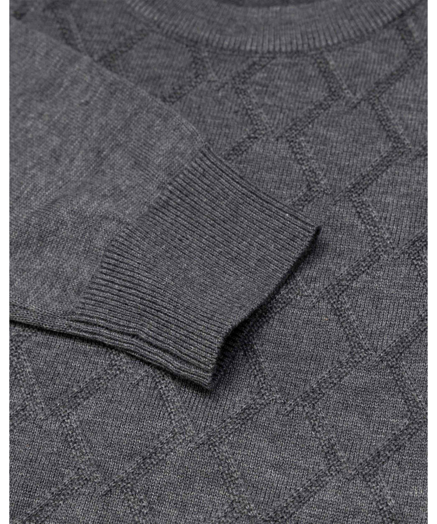 Áo Len Nam Cotton Họa Tiết 2007 - Xám