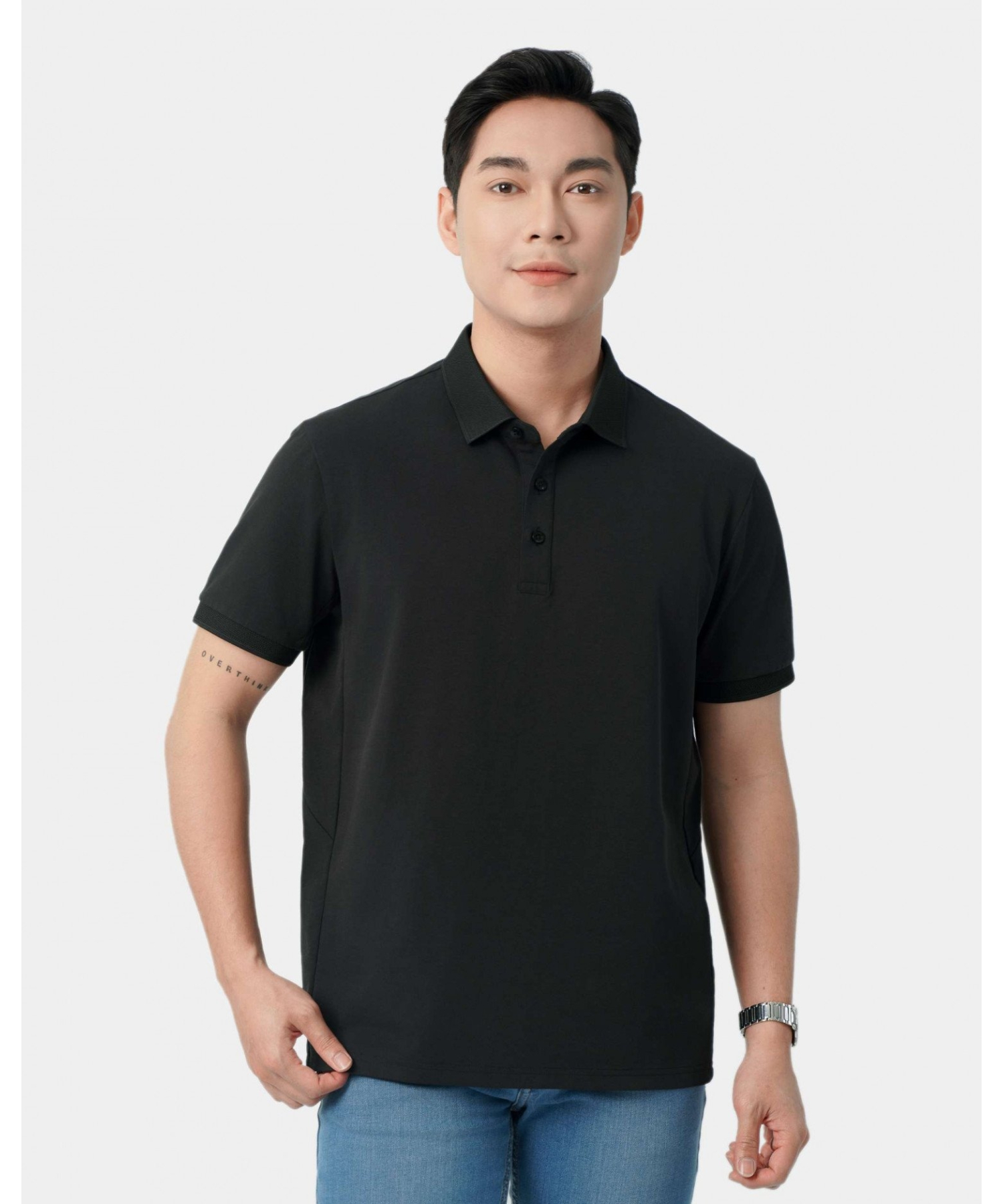Áo Polo Nam Cotton Trơn 5005 - Đen
