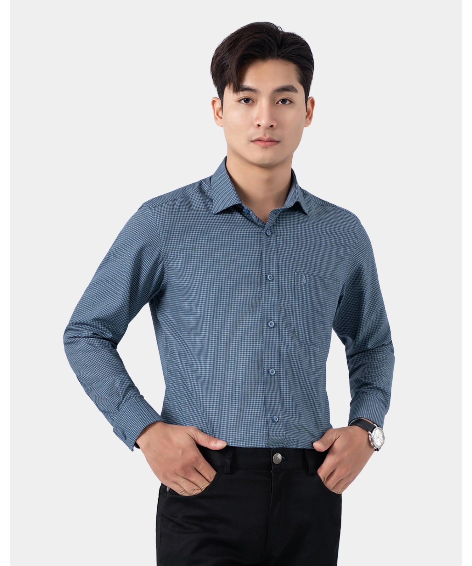 Áo Sơ Mi Dài Tay Nam Kẻ 4026