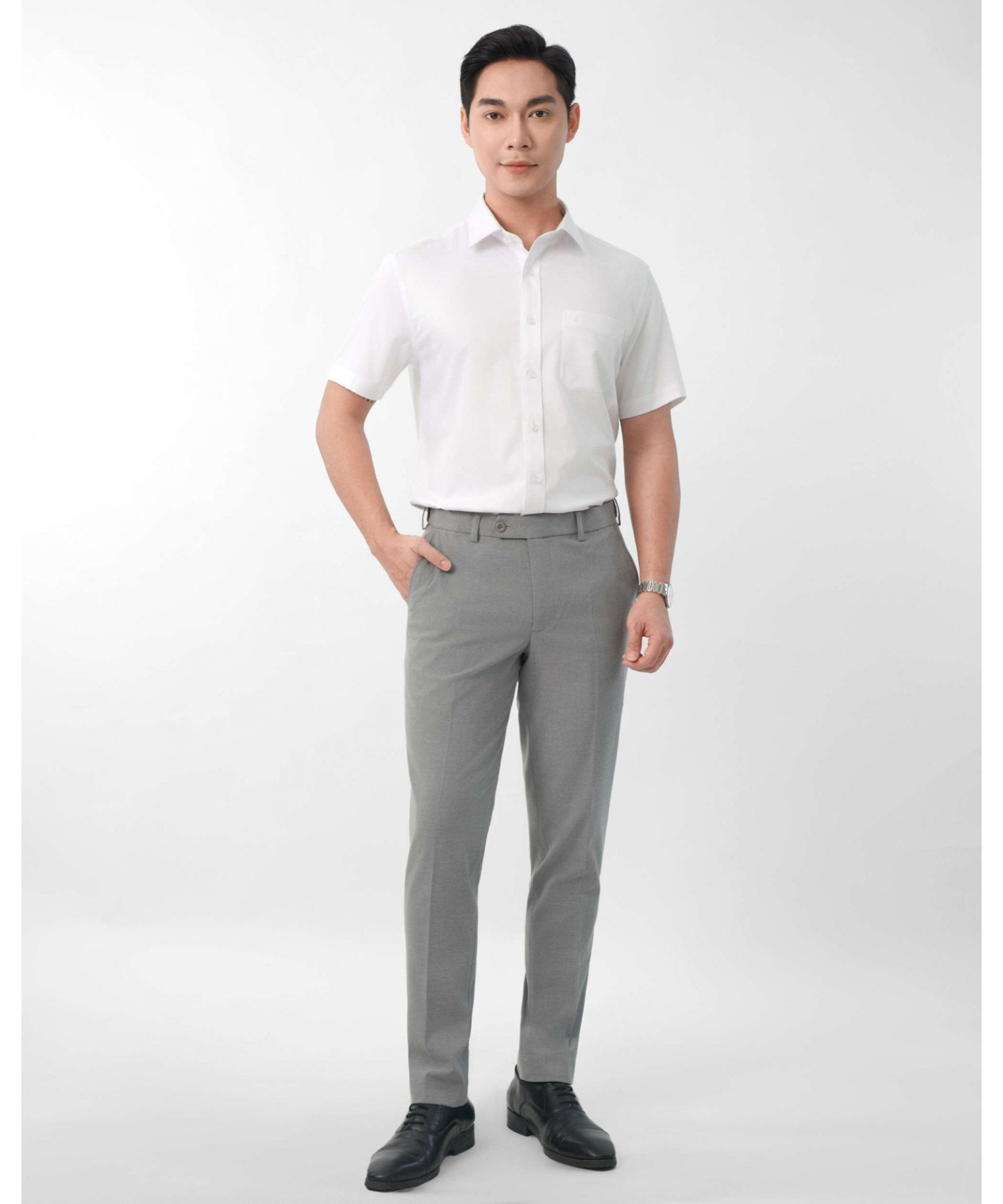 Áo Sơ Mi Ngắn Tay Nam Dệt Họa Tiết 5014W