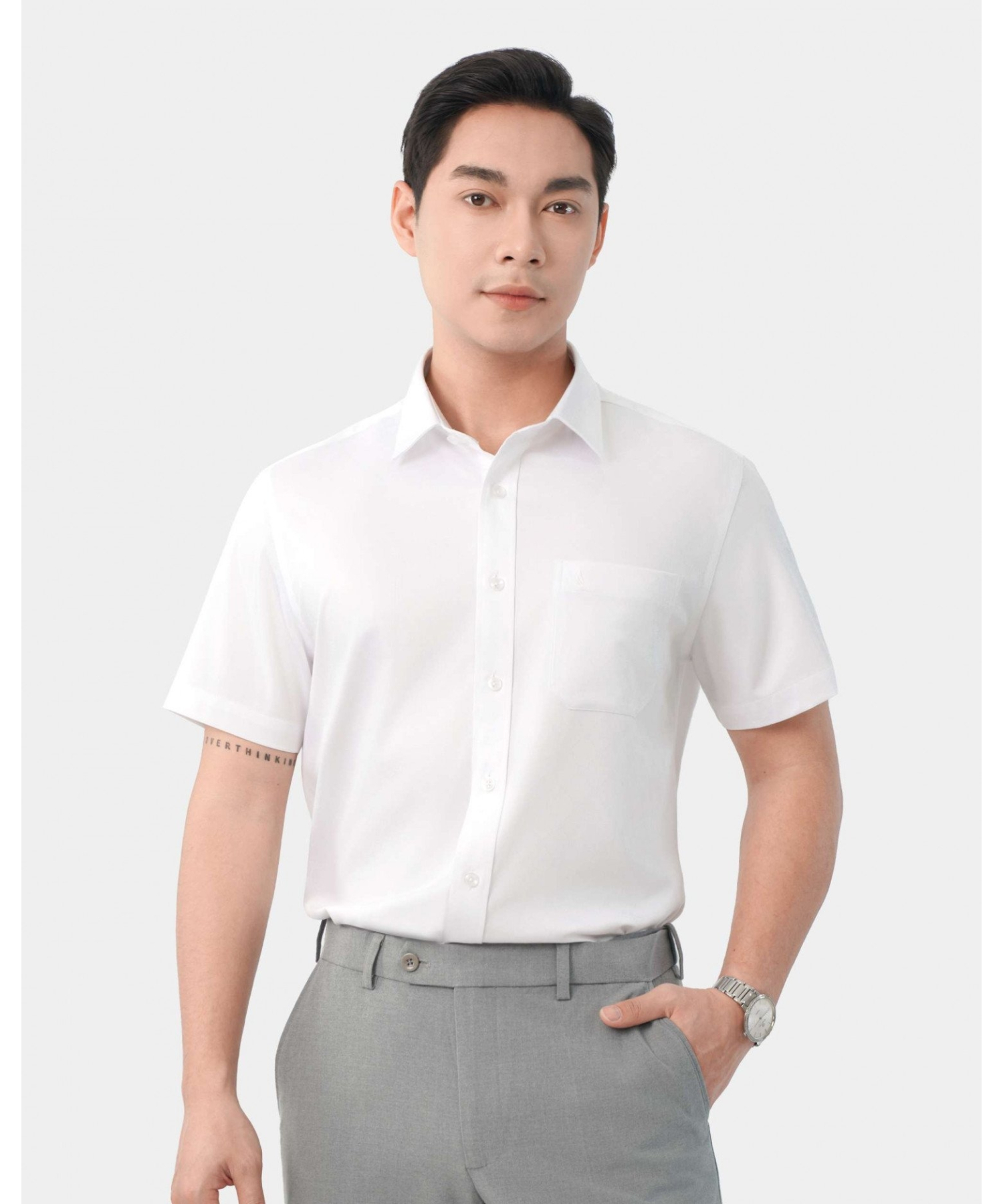 Áo Sơ Mi Ngắn Tay Nam Dệt Họa Tiết 5014W