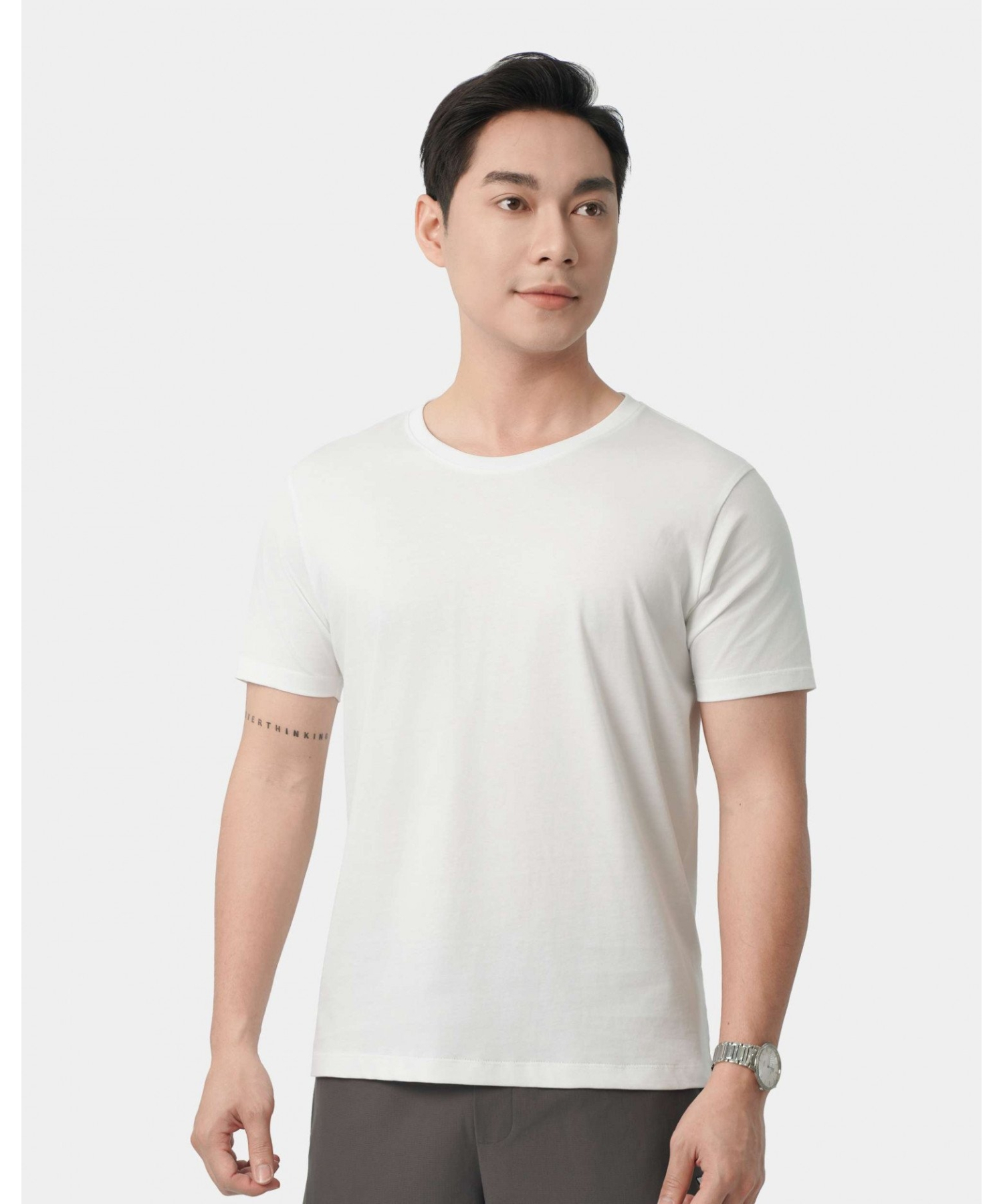 Áo Thun Nam Trơn 5007 - Trắng