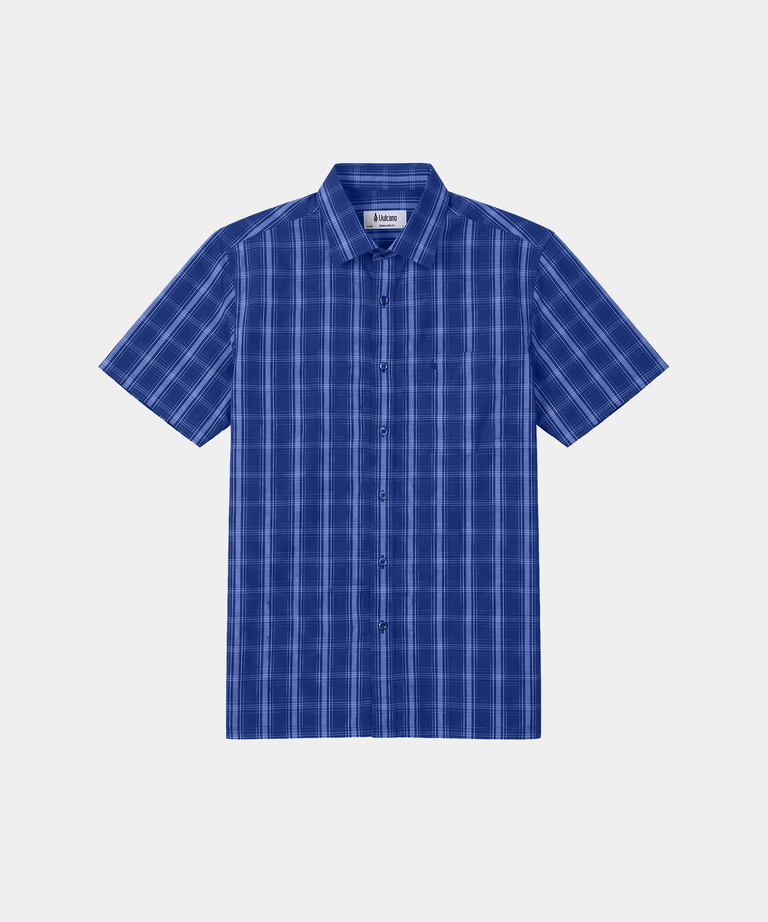 Áo Sơ Mi Ngắn Tay B0269 - Màu Xanh Cobalt Kẻ Caro