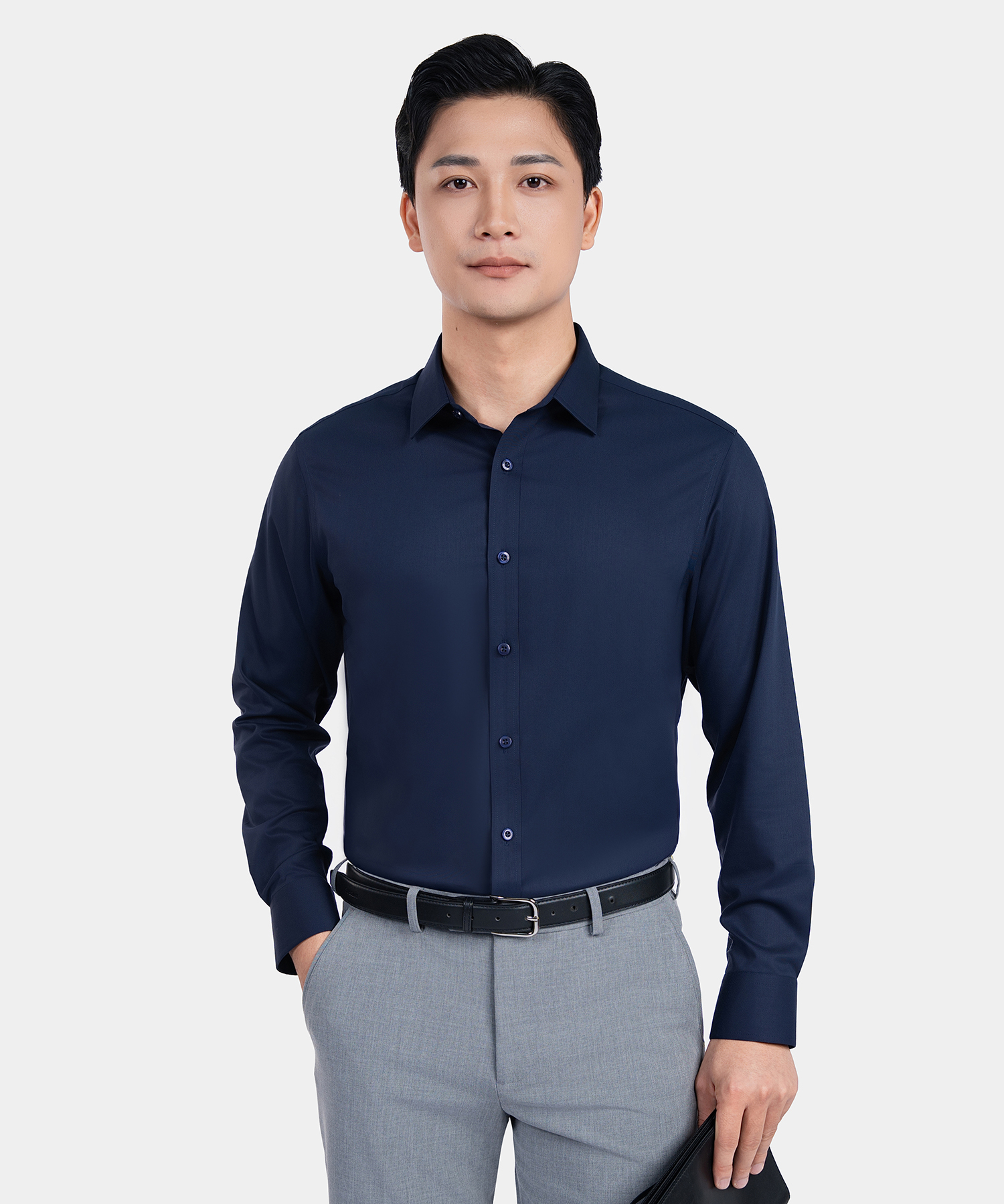 Áo Sơ Mi Dài Tay Nam Màu Xanh Tím Than ASAR26A0369